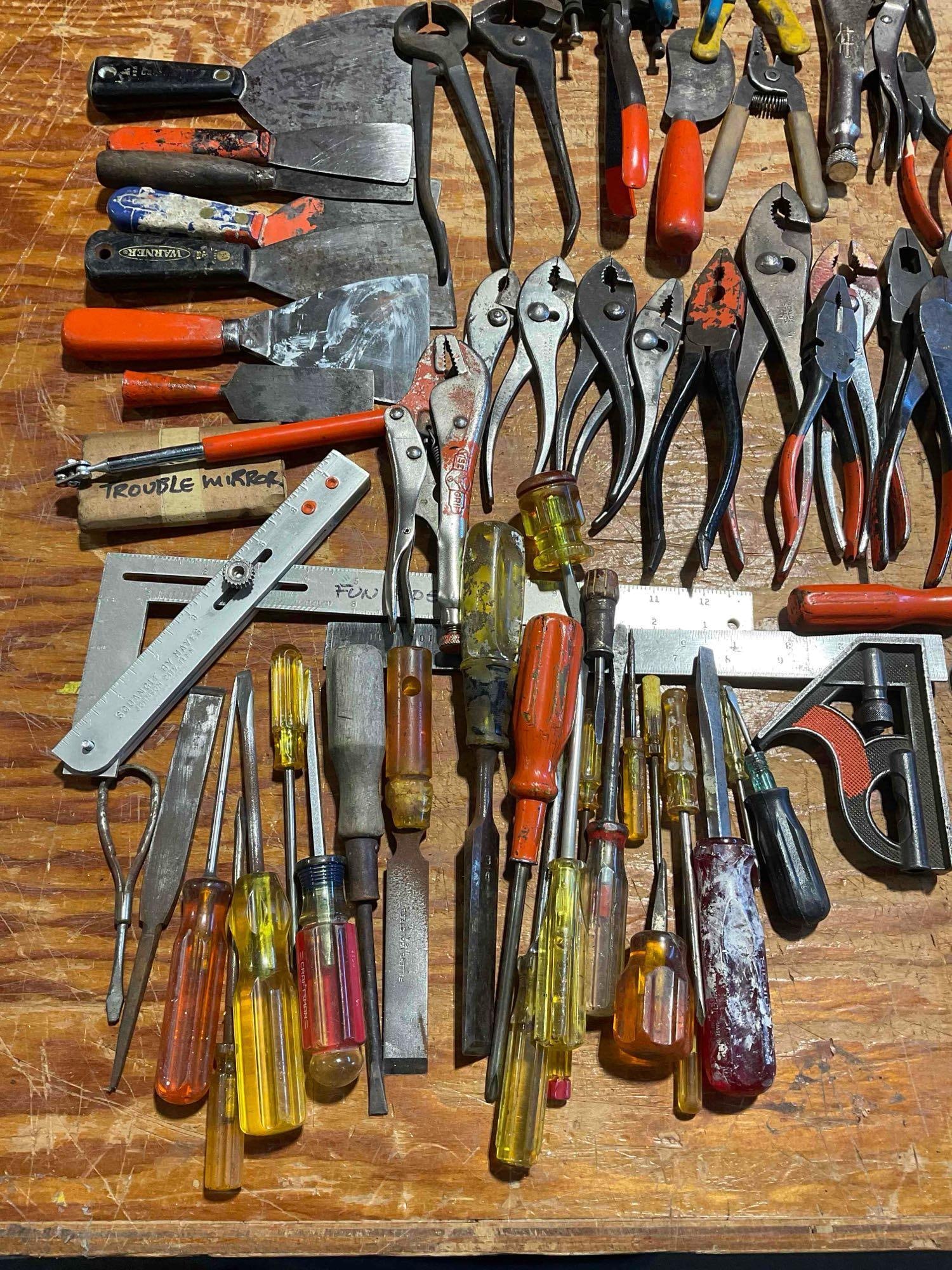 Collection of 50+ Vintage Tools Including Craftsman, Crescent, Vice Grip, and more. - 6