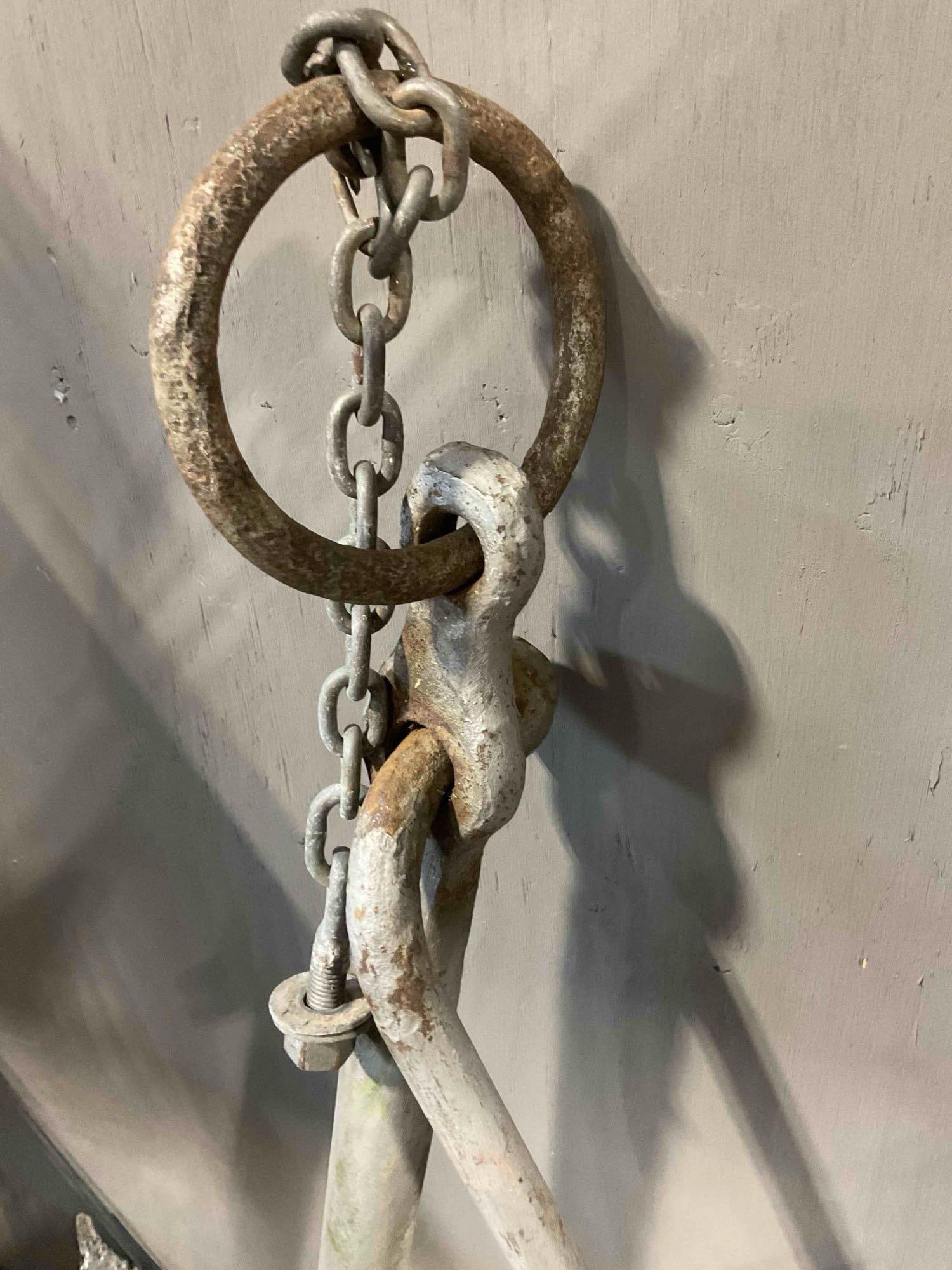 A Vintage 4Ft Metal Boat Anchor with Kick Stand Bar. Approximately 100 Lbs - 7