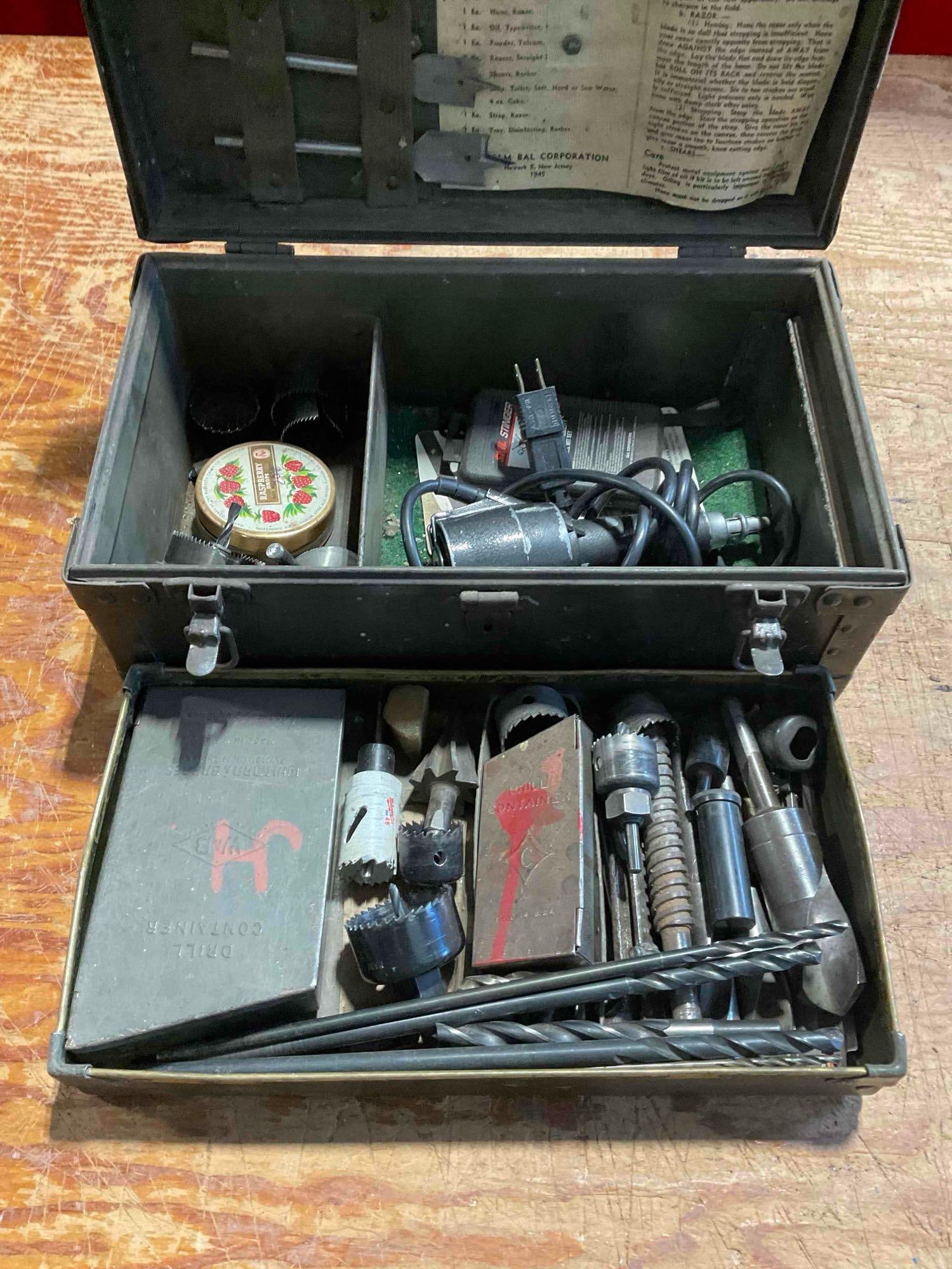 Collection of Drill Tools Including Bruning Brand Rotary Etching Tool and Accessories - 2