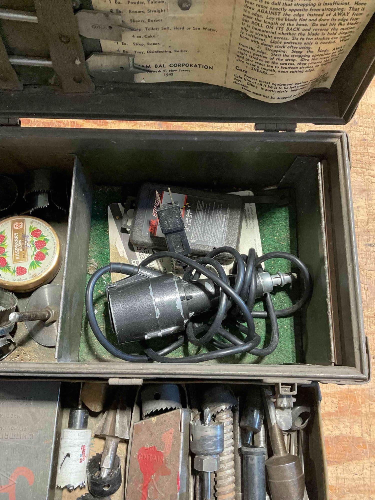 Collection of Drill Tools Including Bruning Brand Rotary Etching Tool and Accessories - 3