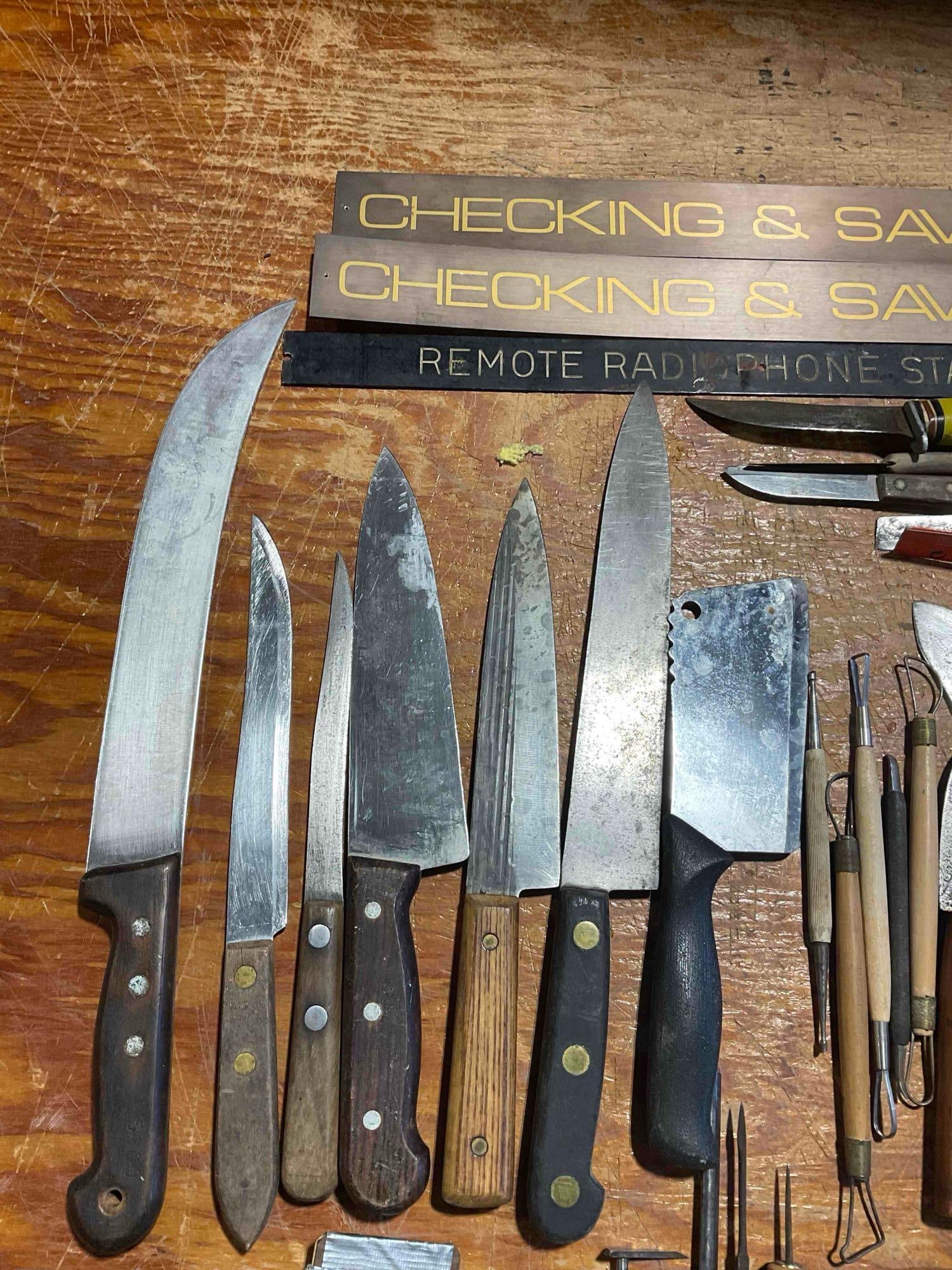 Collection of 30+ Tools including Knives and Blades for Carving, Sculpting, Gardening, - 6