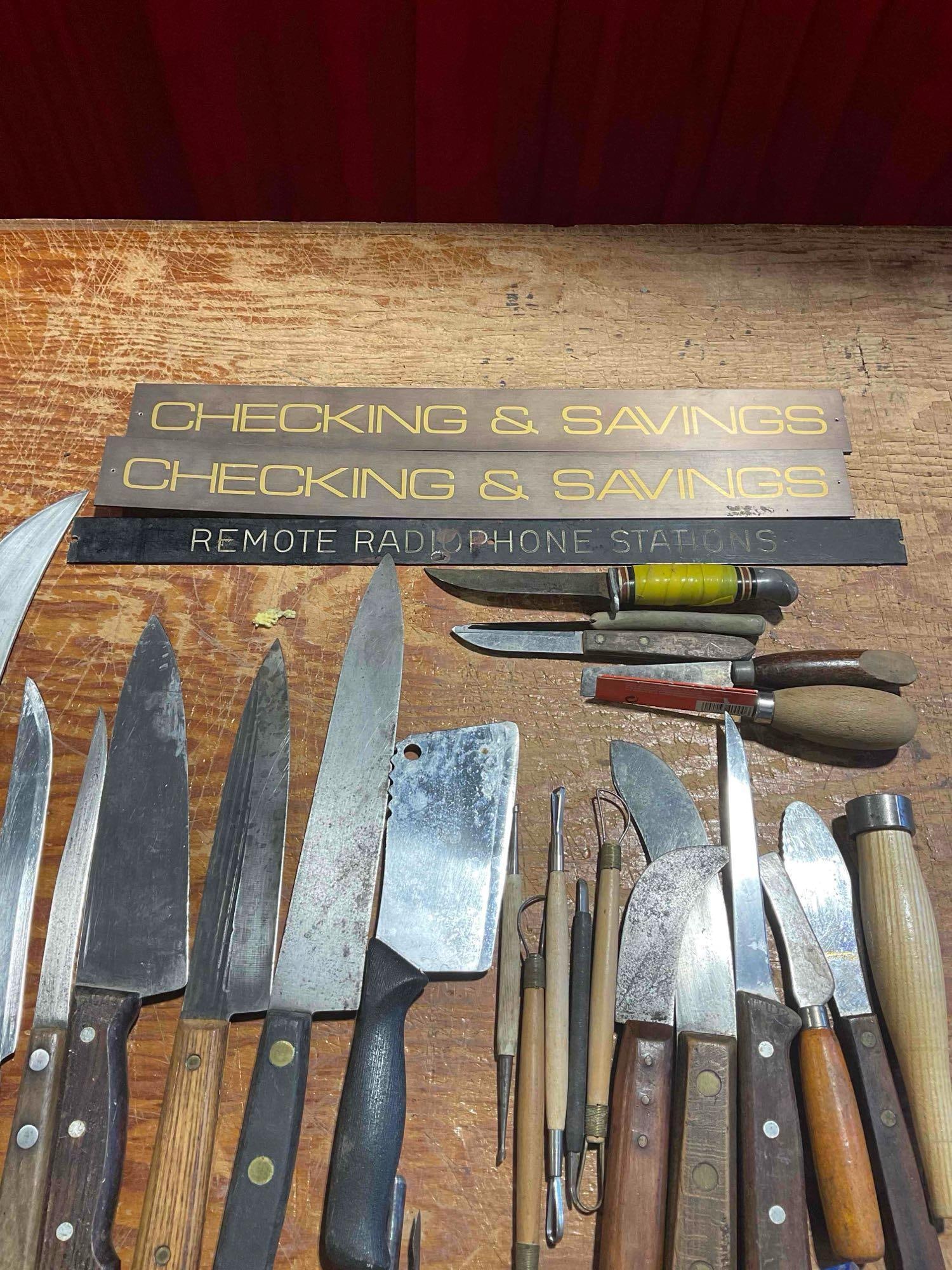 Collection of 30+ Tools including Knives and Blades for Carving, Sculpting, Gardening, - 7