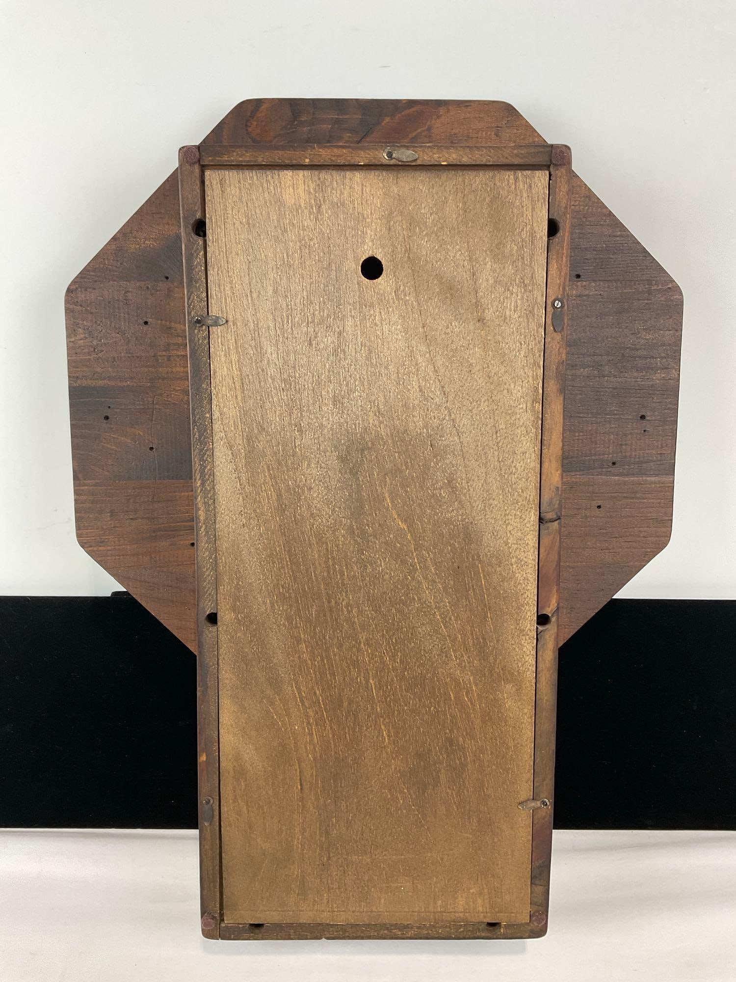 Vintage New England Clock Co Time Strike Wall Clock, Schoolhouse Regulator, 22h x 16w x 5d inches - 4