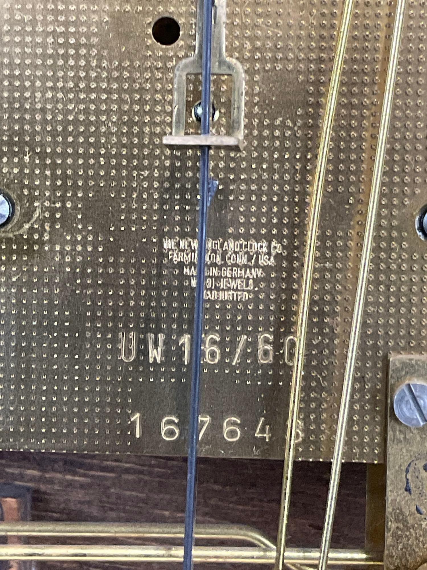 Vintage New England Clock Co Time Strike Wall Clock, Schoolhouse Regulator, 22h x 16w x 5d inches - 6