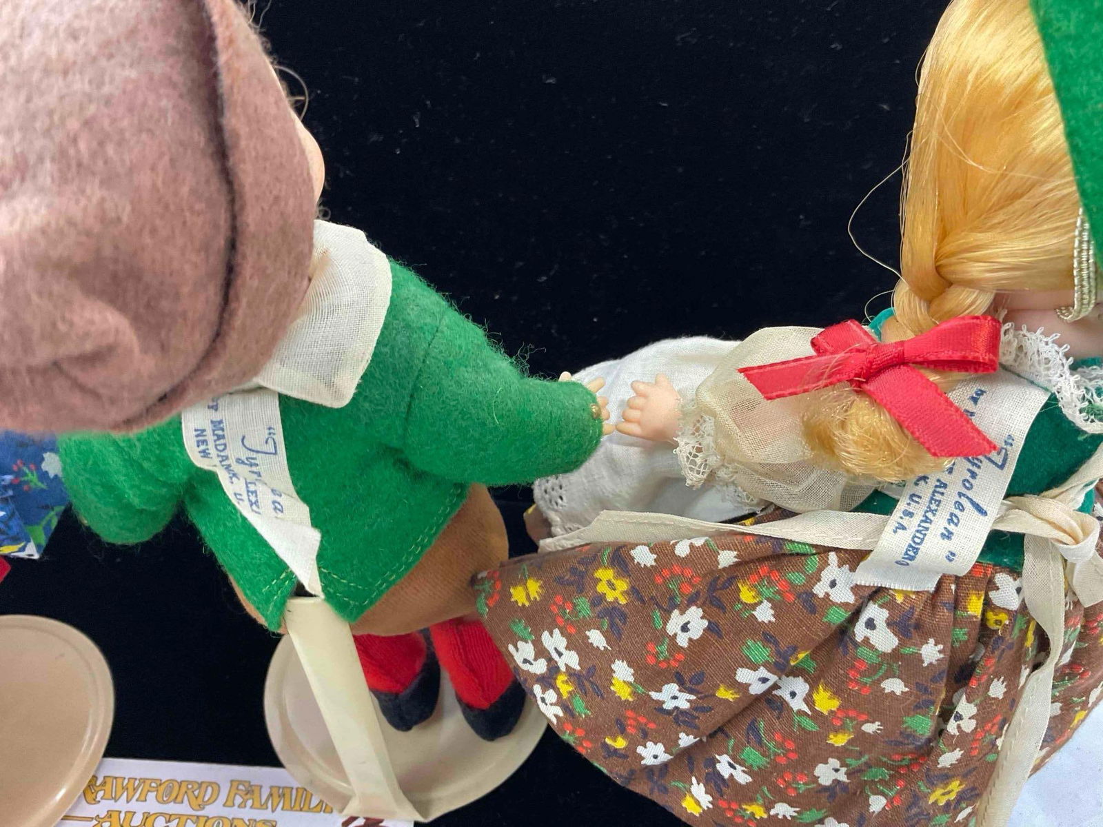 4 pcs Vintage Madame Alexander Porcelain Dolls w/ Stands, incl. Hansel & Gretel, & 2x Tyrolean. - 8