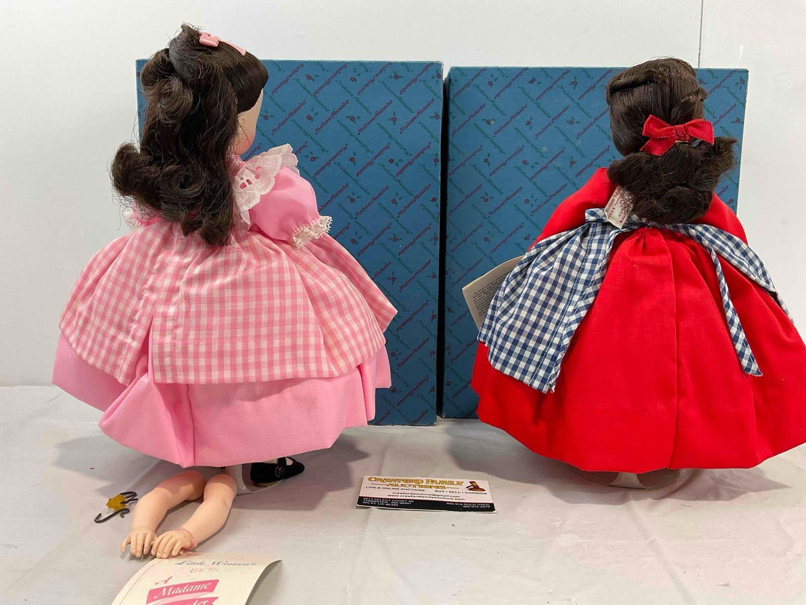 2 pcs Vintage Madame Alexander Porcelain Dolls in Original Boxes, incl. 1321 Beth & 1322 Joe. - 7