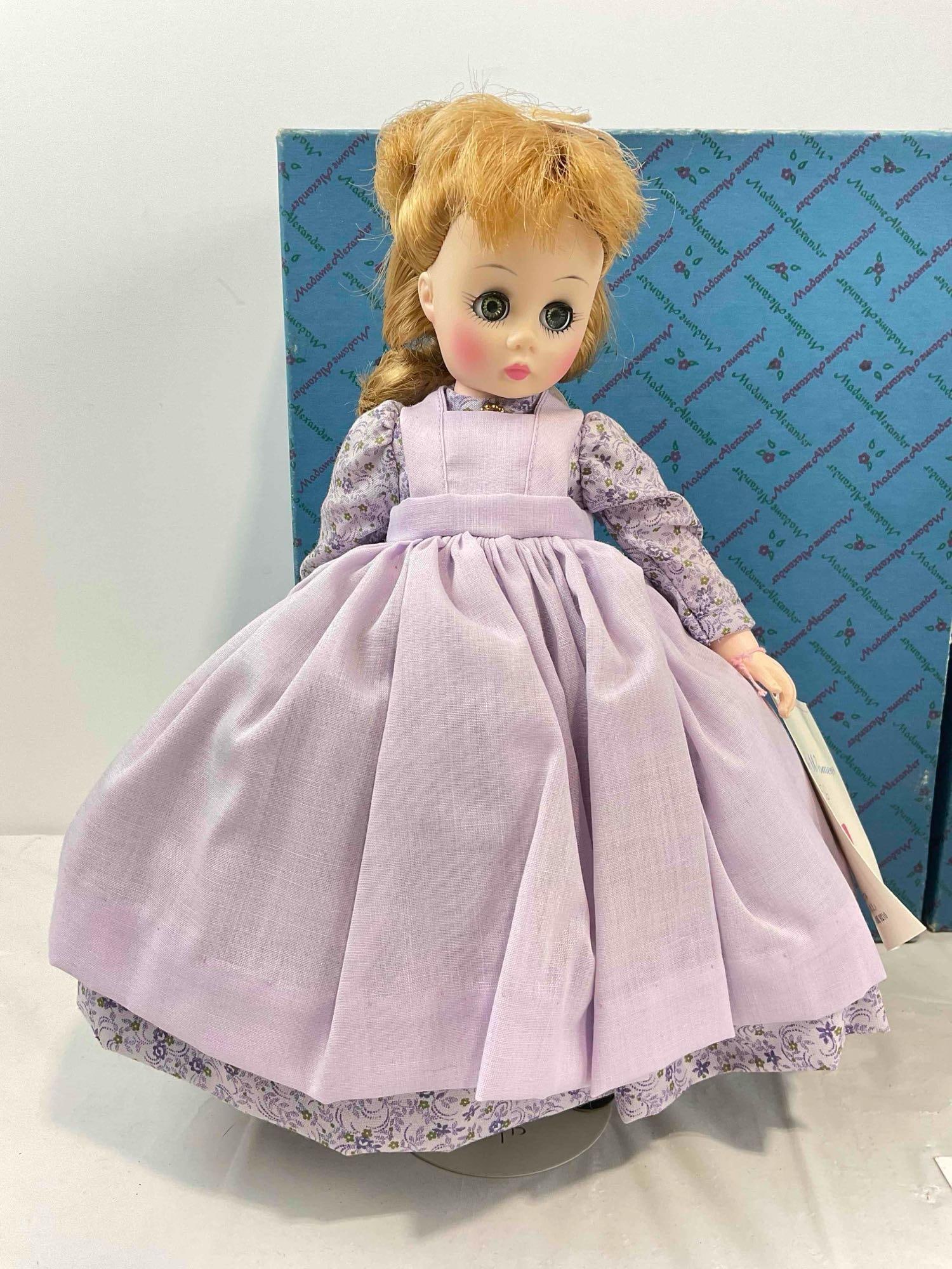 2 pcs Vintage Madame Alexander Porcelain Dolls w/ Original Boxes, incl. Meg 1323 & Marme 1324. - 2