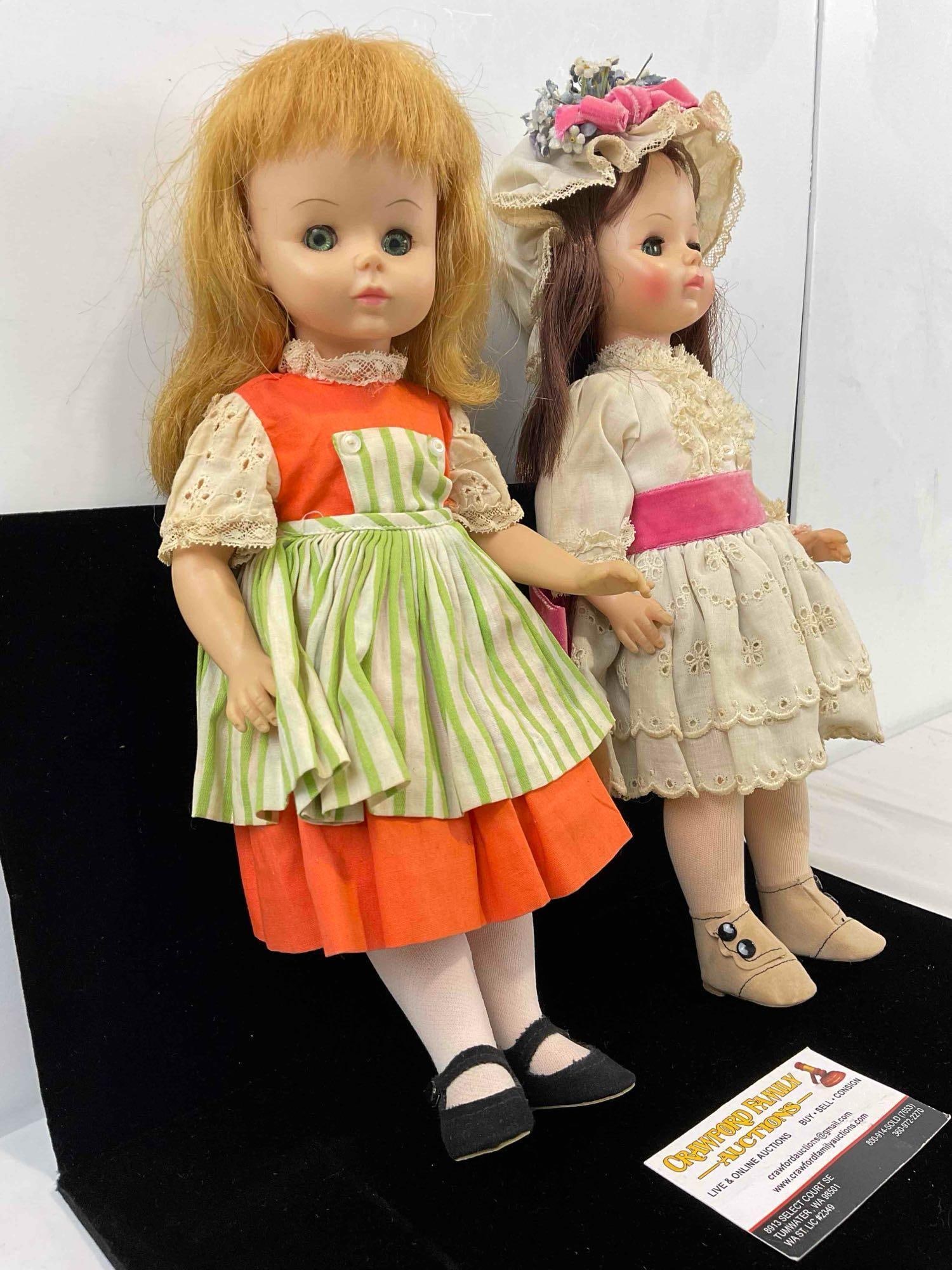 2 pcs Vintage Madame Alexander Plastic Dolls "Liesl" & "Degas Girl" w/ Tag. Very Good Condition. - 2