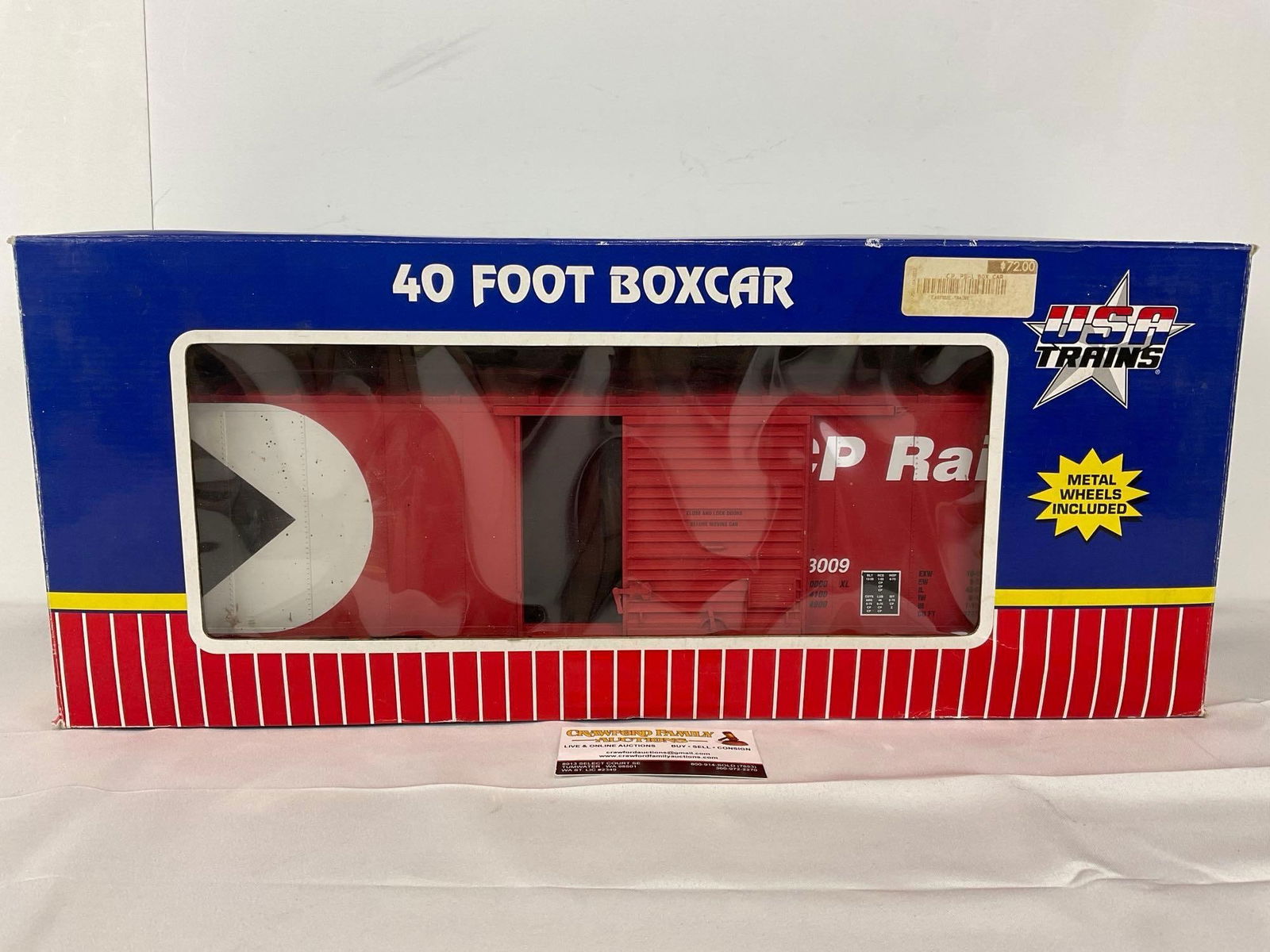 USA Trains G Scale R19218C Canadian Pacific 40 foot Box Car, 10h x 22w x 9d inches: Appears to be in good shape. The piece measures approx 10h x 22w x 9d inches. See pics. E-5560 