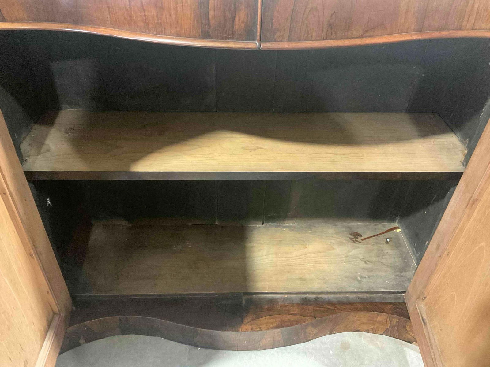 Antique Mahogany? Sideboard Credenza w/ Grey Marble Top, 2 Drawers & Cupboard. See pics. - 4