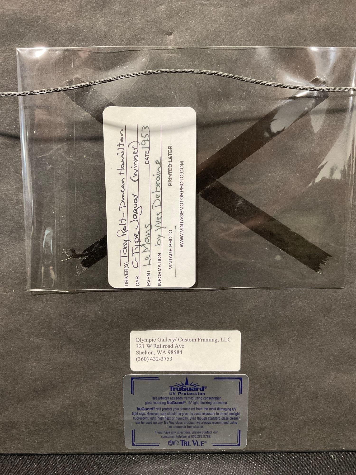 Framed Racing Photo, Tony Rolt/Duncan Hamilton C-Type Jaguar Le Mans by Yves DeBraine, 14 x 17 inch - 3