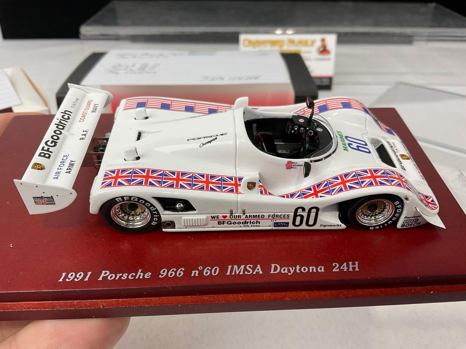 2 TrueScale Minis 1/43 Scale Diecast Car Models, 1 signed by Derek Bell, Porsche 935 & 1991 966 #60 - 8