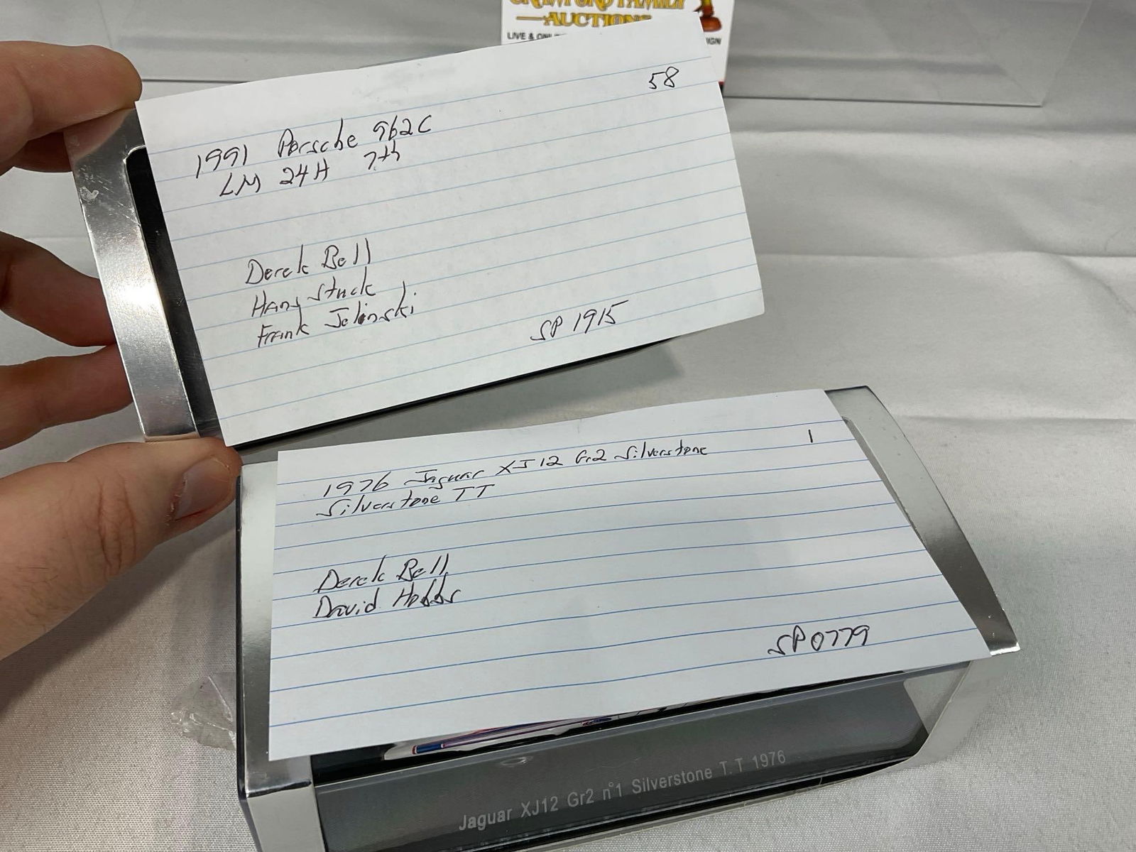 2 Spark 1/43 Scale Diecast Car Models 76 Jaguar XJ12 & 91 Porsche 962C LM24H, Derek Bell - 6