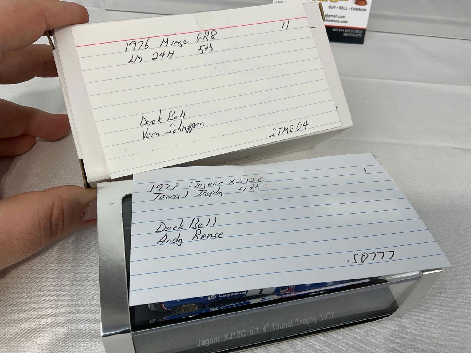 2 1/43 Scale Diecast Car Models, 1976 Mirage GR8 LM24H & 1977 Jaguar XJ12C TT, Derek Bell - 10