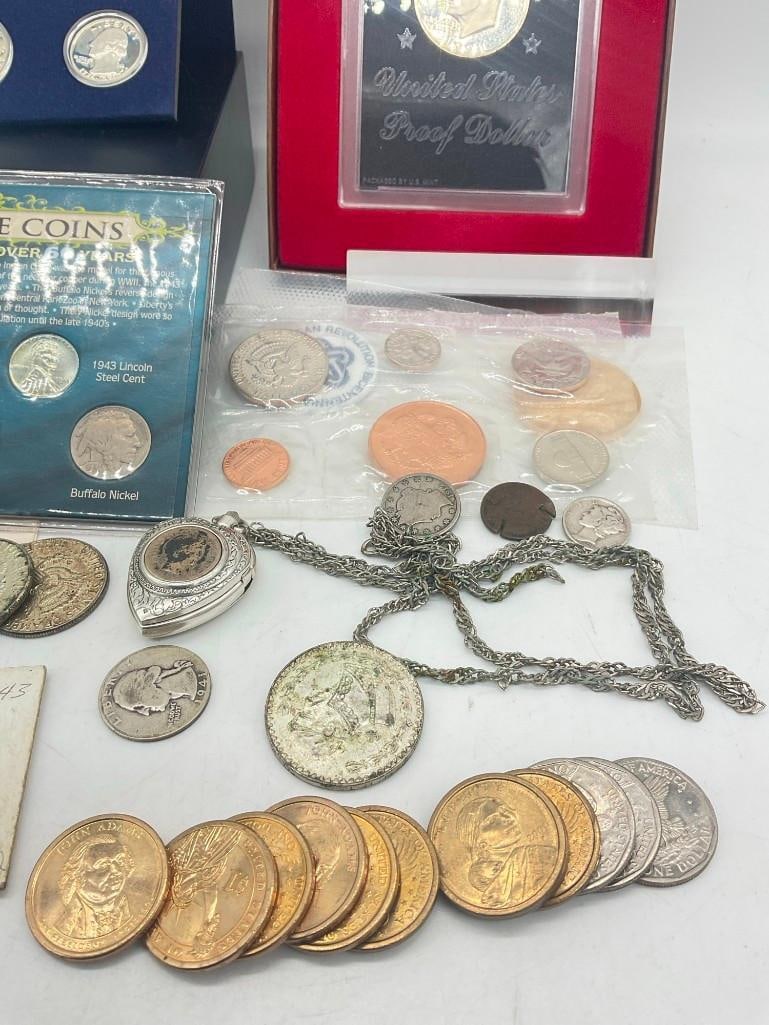 Collection of Mostly US coins most are Silver Half's , Quatres, dimes, proof's Plus see description - 3