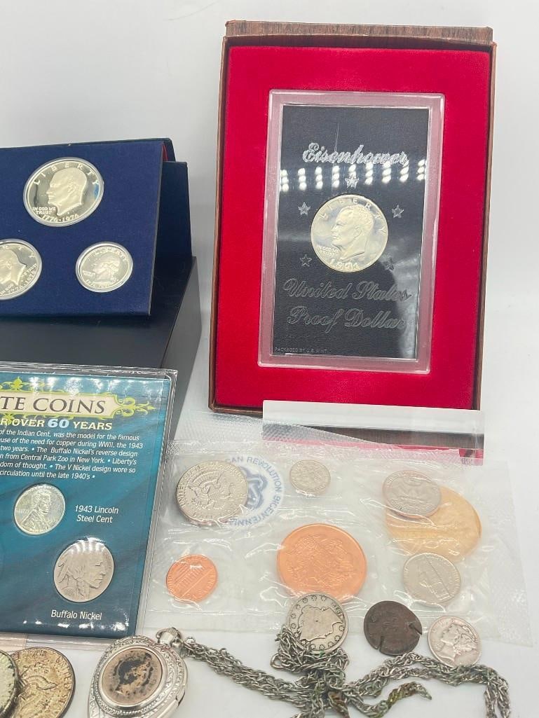 Collection of Mostly US coins most are Silver Half's , Quatres, dimes, proof's Plus see description - 6