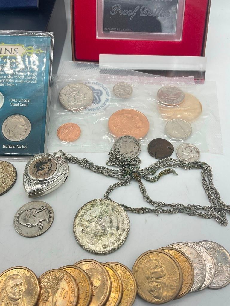 Collection of Mostly US coins most are Silver Half's , Quatres, dimes, proof's Plus see description - 8