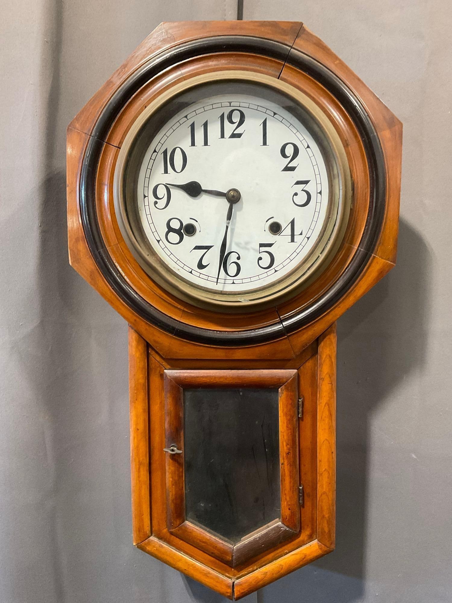 Antique Regulator Time Strike Wall Clock, 24h x 13w x 8d inches (1 of 5)