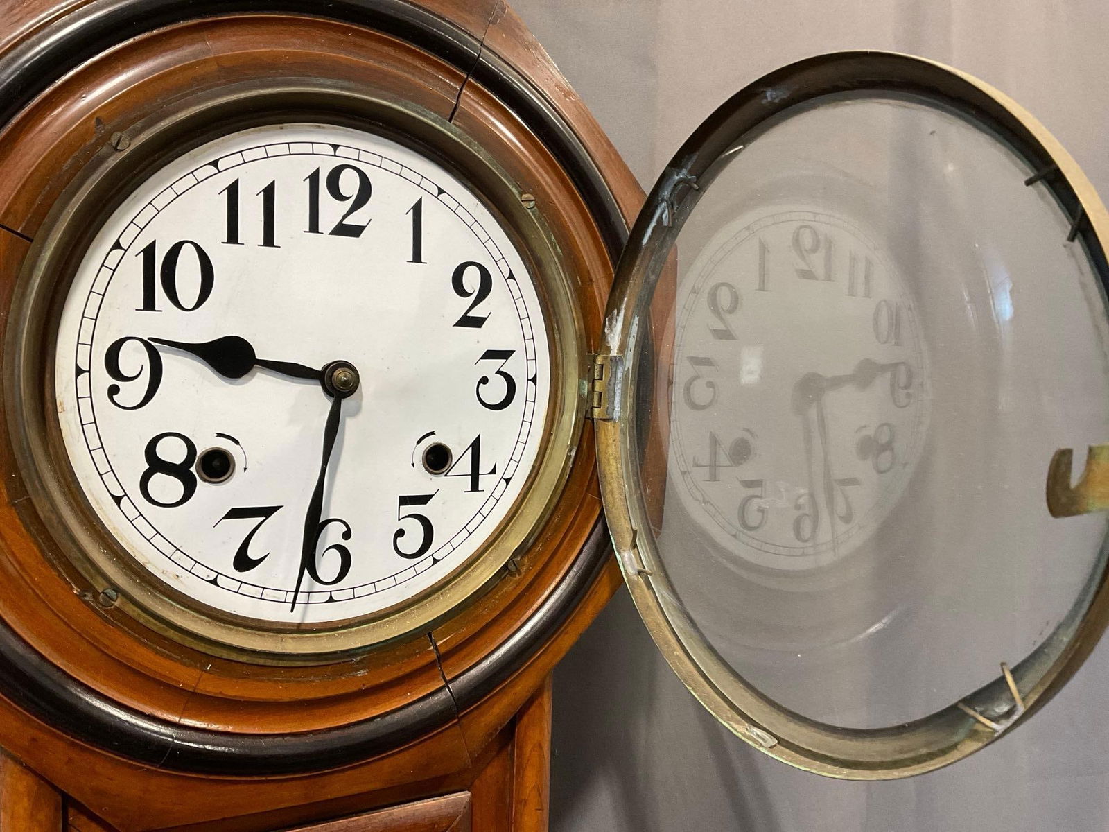 Antique Regulator Time Strike Wall Clock, 24h x 13w x 8d inches - 2