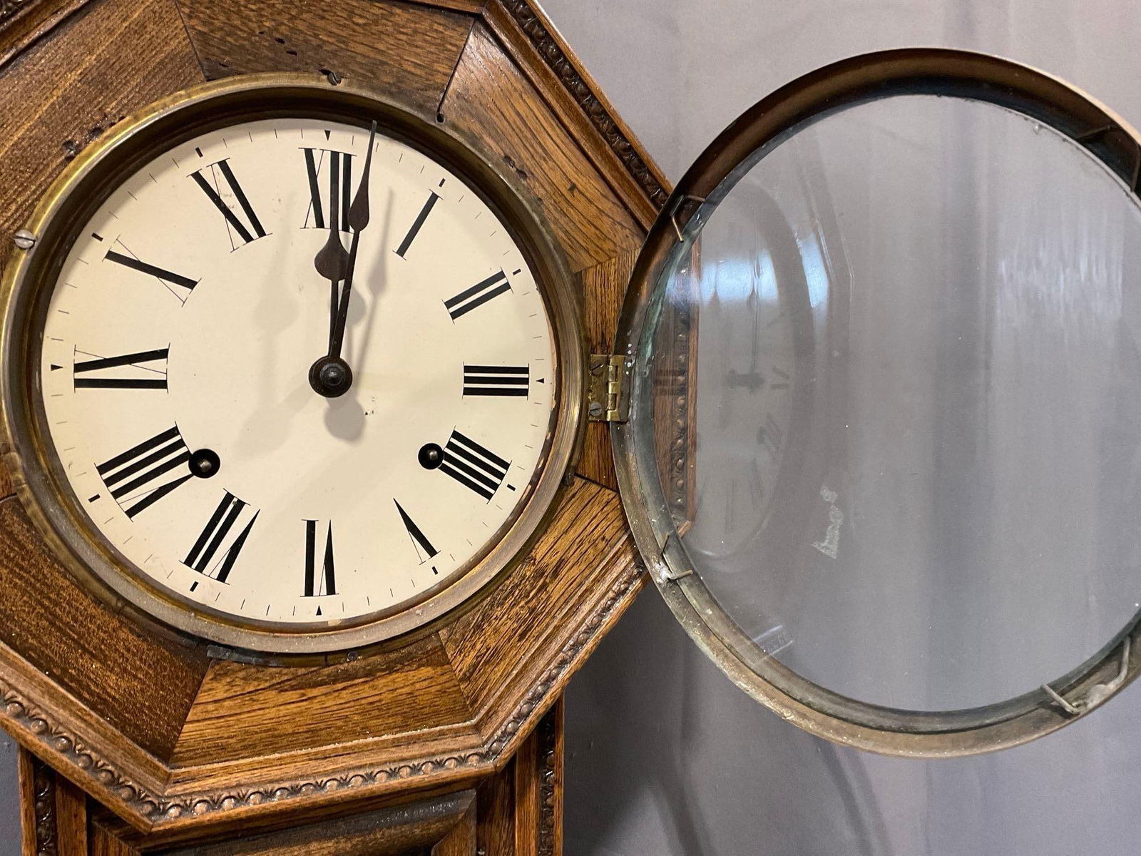 Antique Meizi Clock & Co Regulator Time Strike Clock, Octagonal, 22h x13w x 6d inches - 2