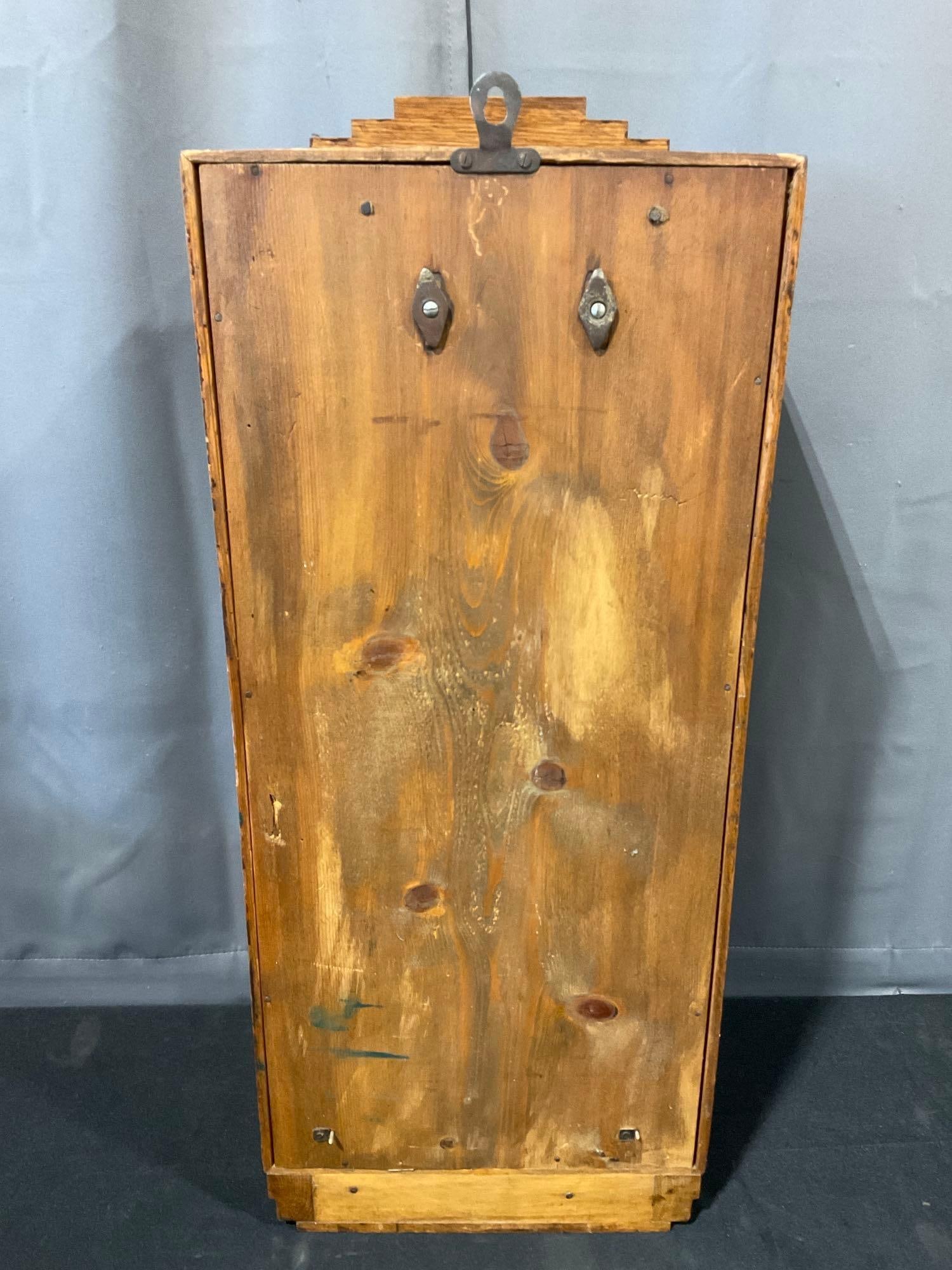 Vintage Art Deco 8 Day Chime Wall Clock, Fruit Carved Oak, Time Strike Chime, 28h x 13w x 8d inches - 6