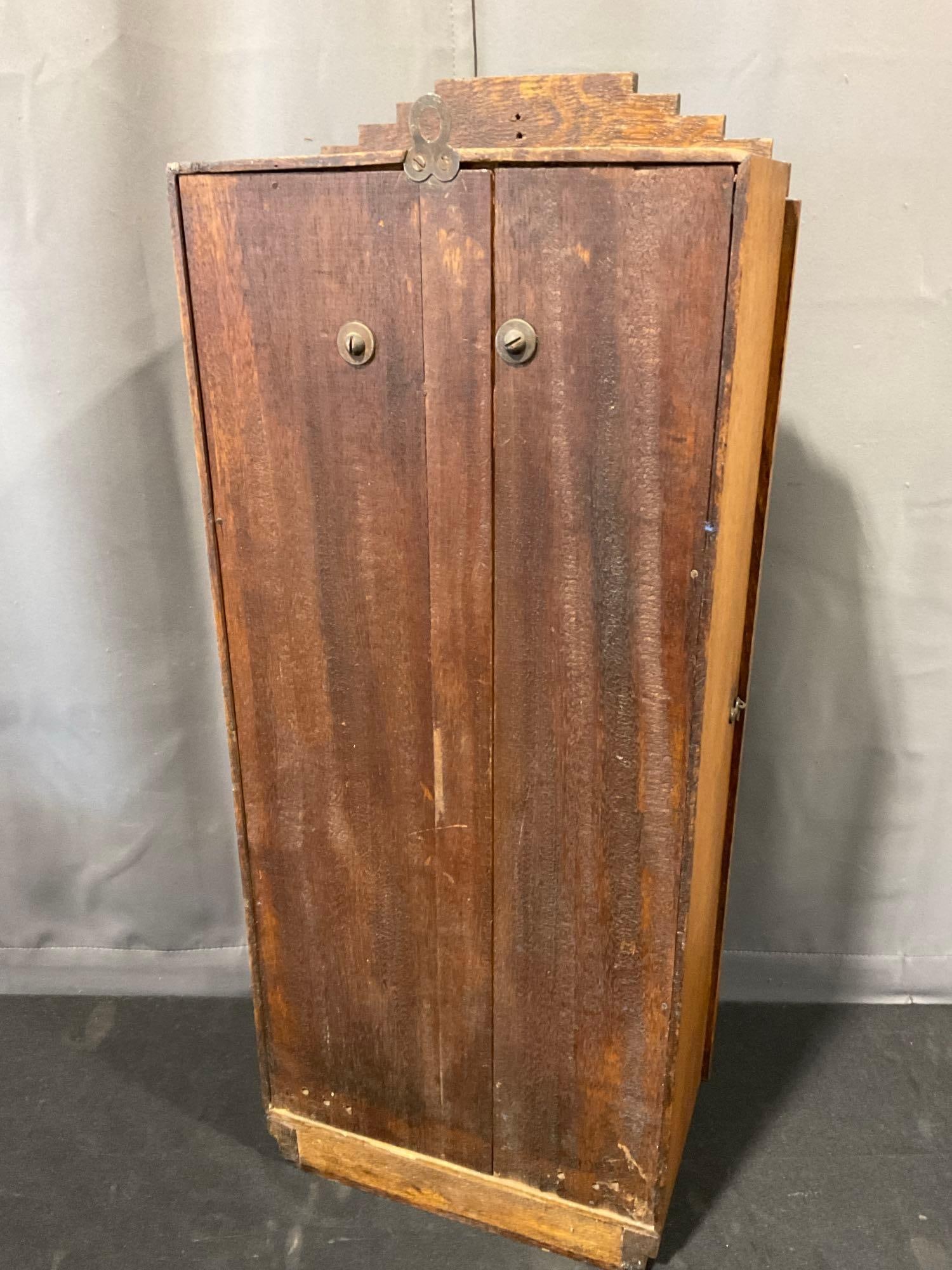 Early 20th Century Art Deco Oak Wall Clock, 8 day Westminster Chime, 28h x 13w x 7d inches - 7