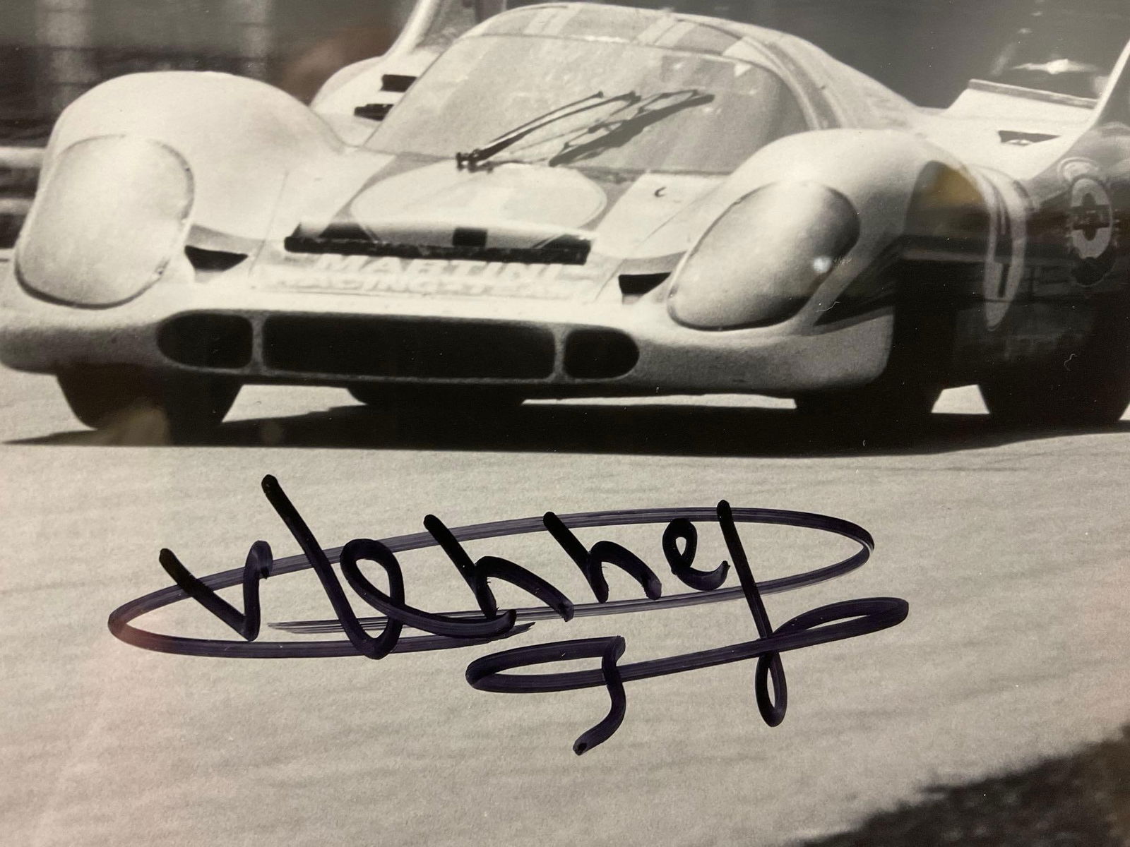 Framed Signed Racing Photo by Geoff Goddard, Porsche 917K Marko/Van Lennep at Monza 1971, 14x17 i... - 3