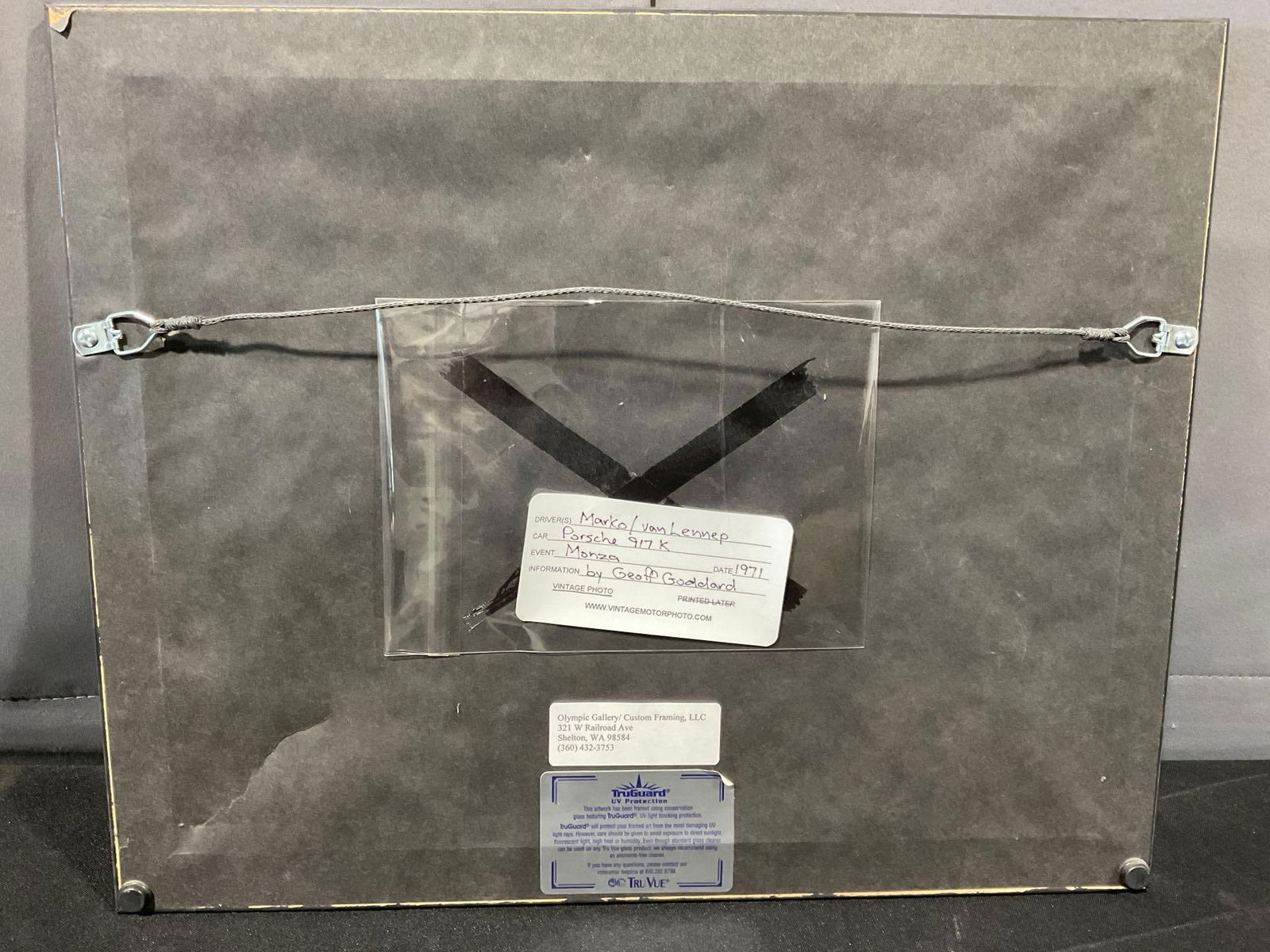 Framed Signed Racing Photo by Geoff Goddard, Porsche 917K Marko/Van Lennep at Monza 1971, 14x17 i... - 4