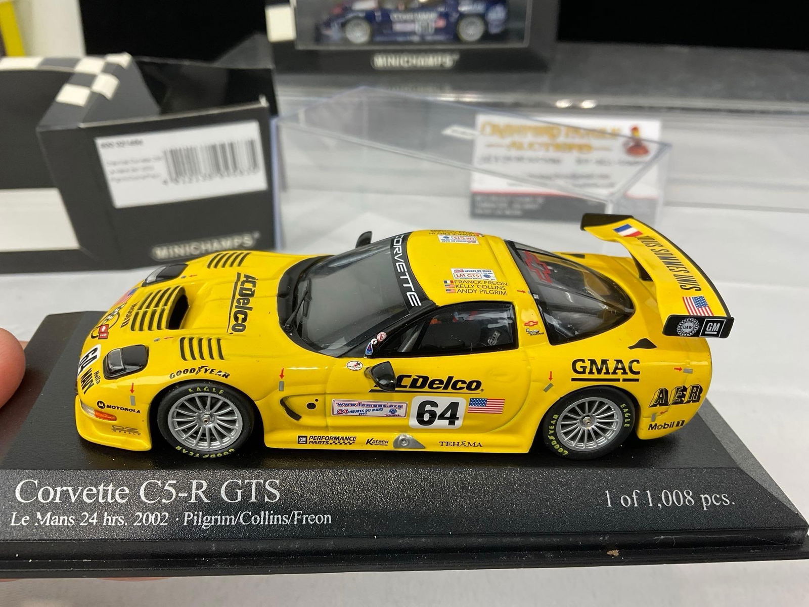Pair of Minichamps 2002-3 Corvette C5-R 1/43 Scale Diecast Car Models, Andy Pilgrim - 3