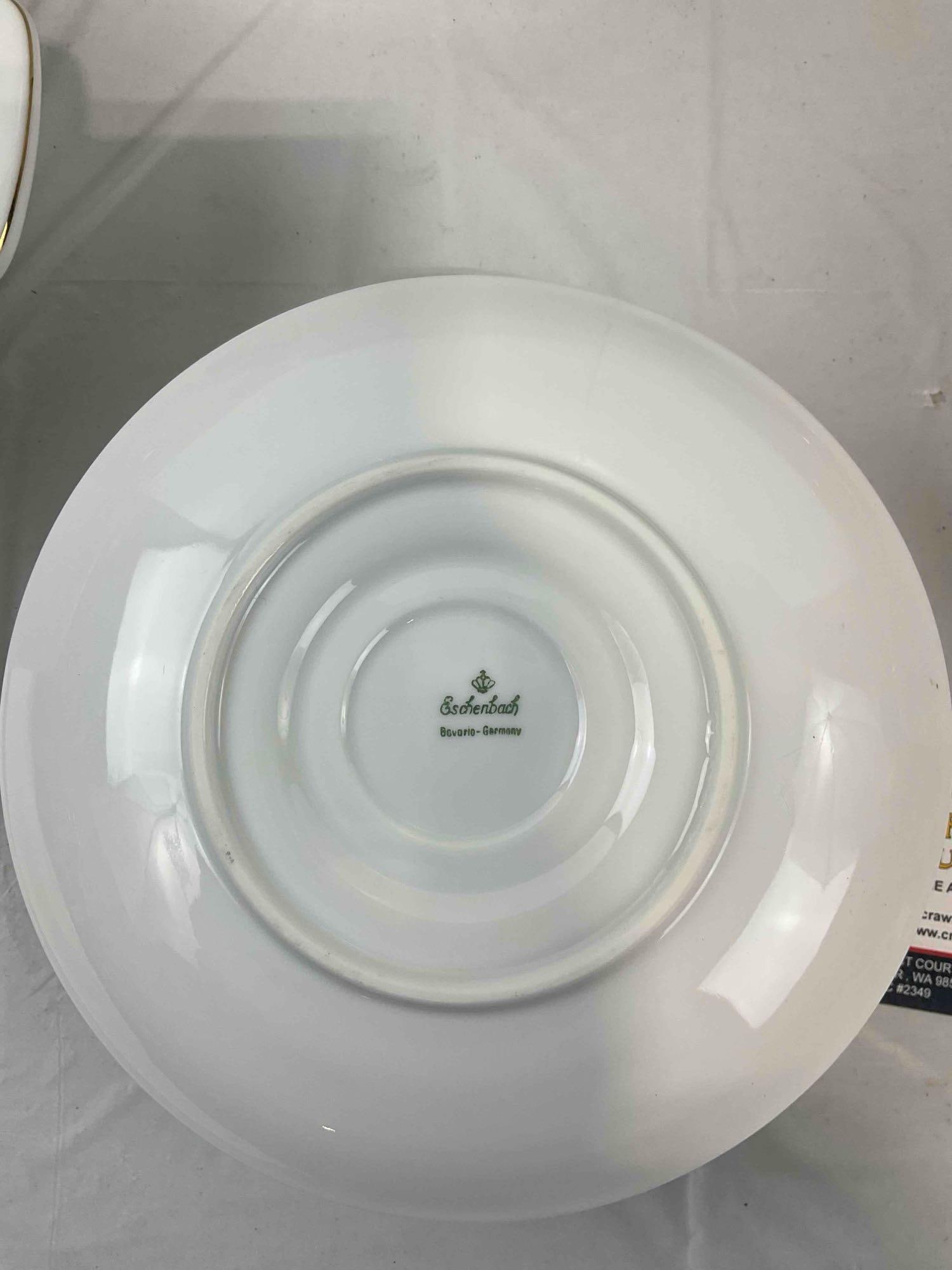 45 pcs Vintage Esenbach Bavaria Germany White Porcelain Dish Set. Excellent Condition. See pics. - 6