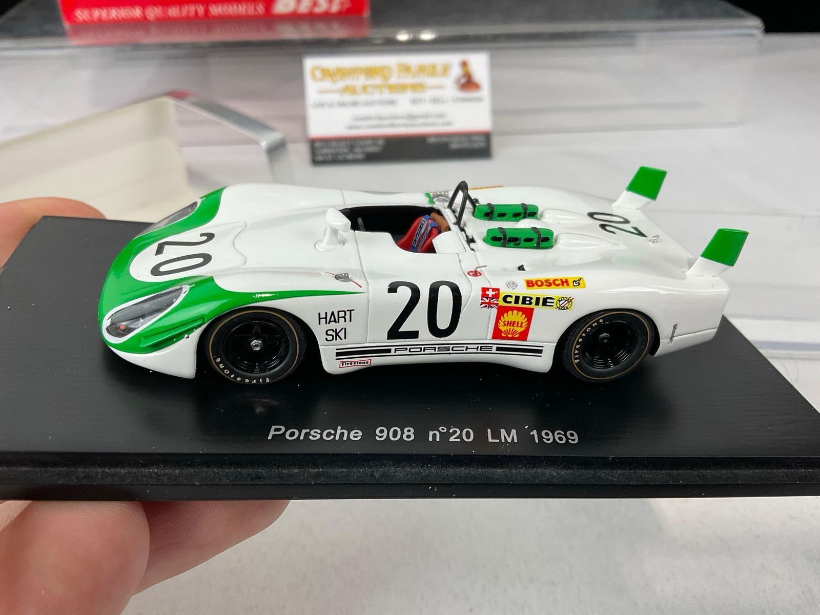 Pair of Spark & Best 1/43 Scale Diecast Car Models, 1969 Porsche 908 Le Mans 24H, Brian Redman - 2