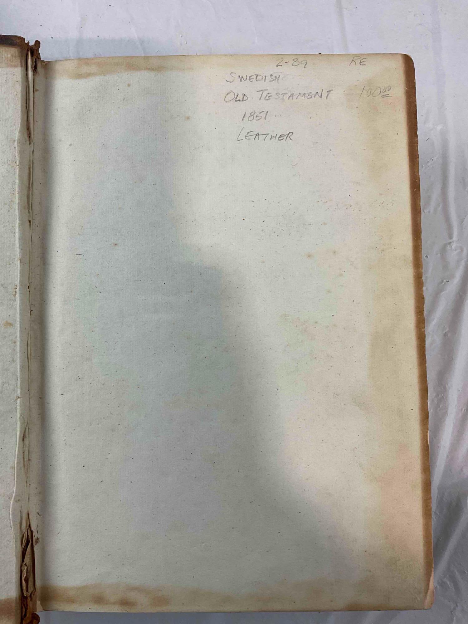 8 pcs Antique Books, incl. 1851 Leather Bound Swedish Old Testament Bible. Good Cond. - 10