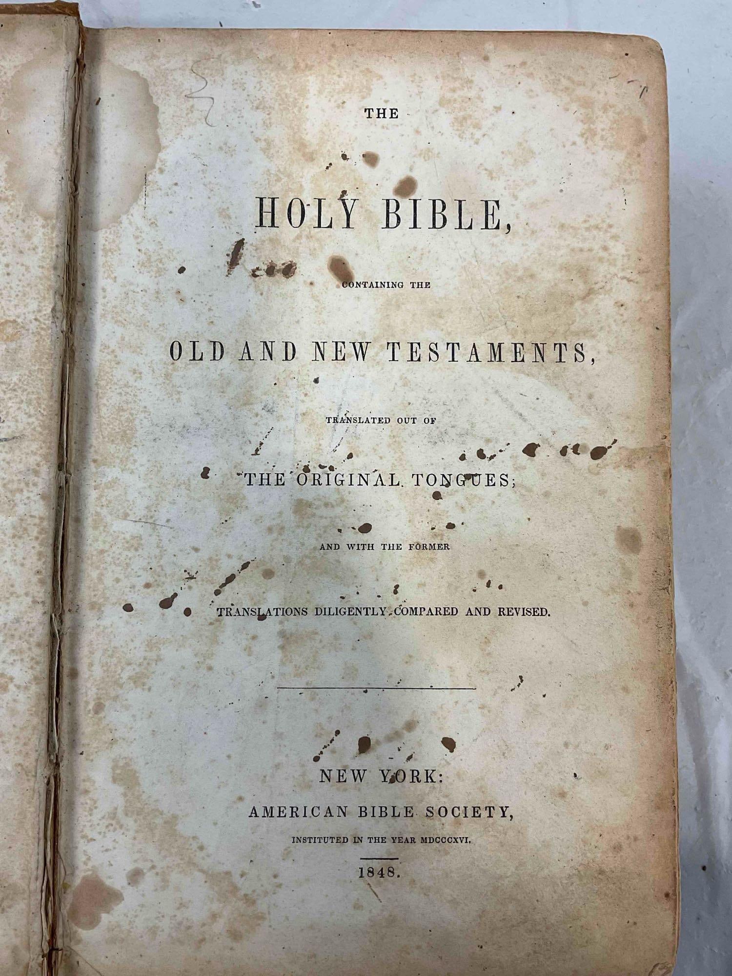 8 pcs Antique Books, incl. 1851 Leather Bound Swedish Old Testament Bible. Good Cond. - 14