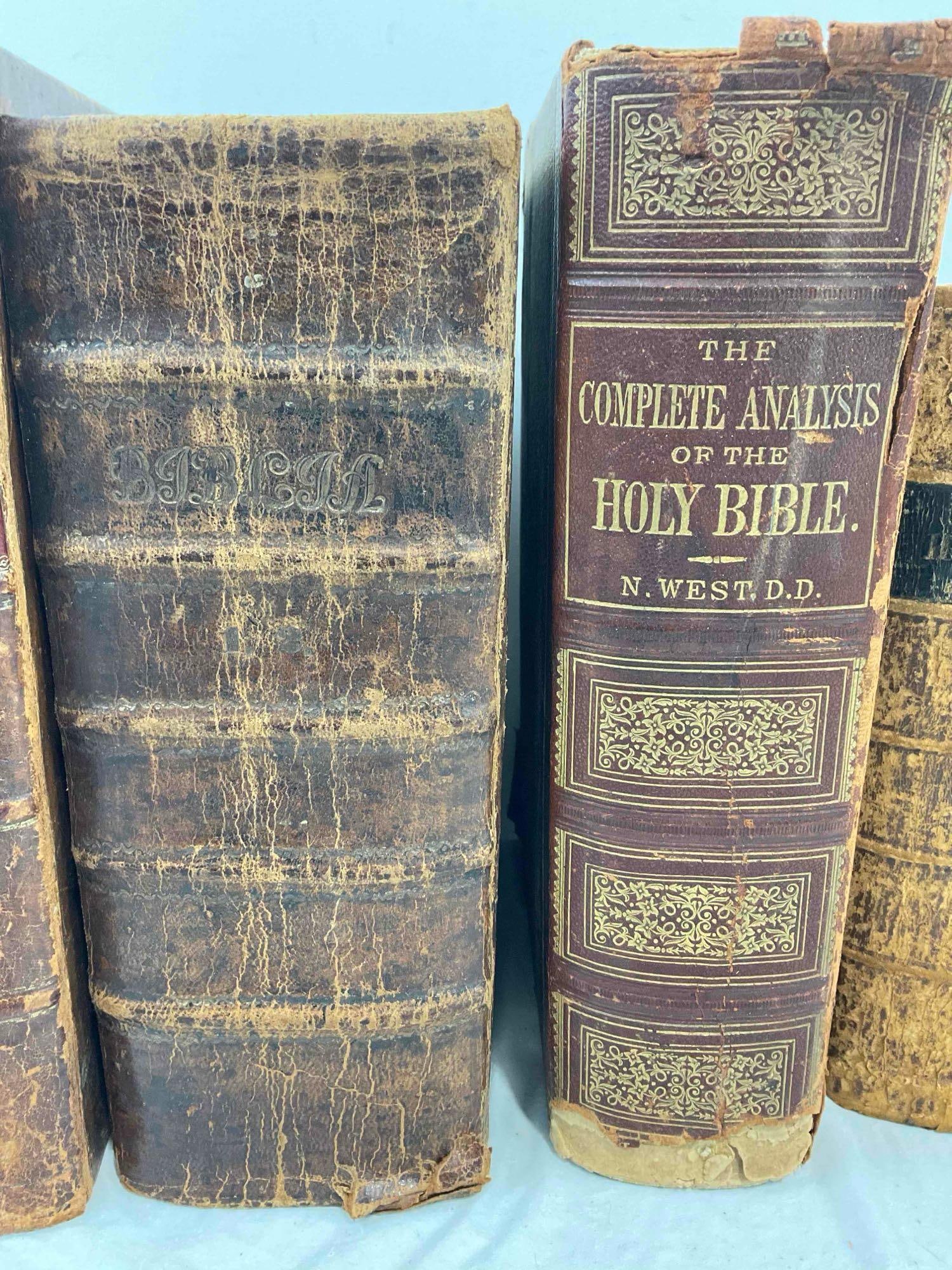 8 pcs Antique Books, incl. 1851 Leather Bound Swedish Old Testament Bible. Good Cond. - 5