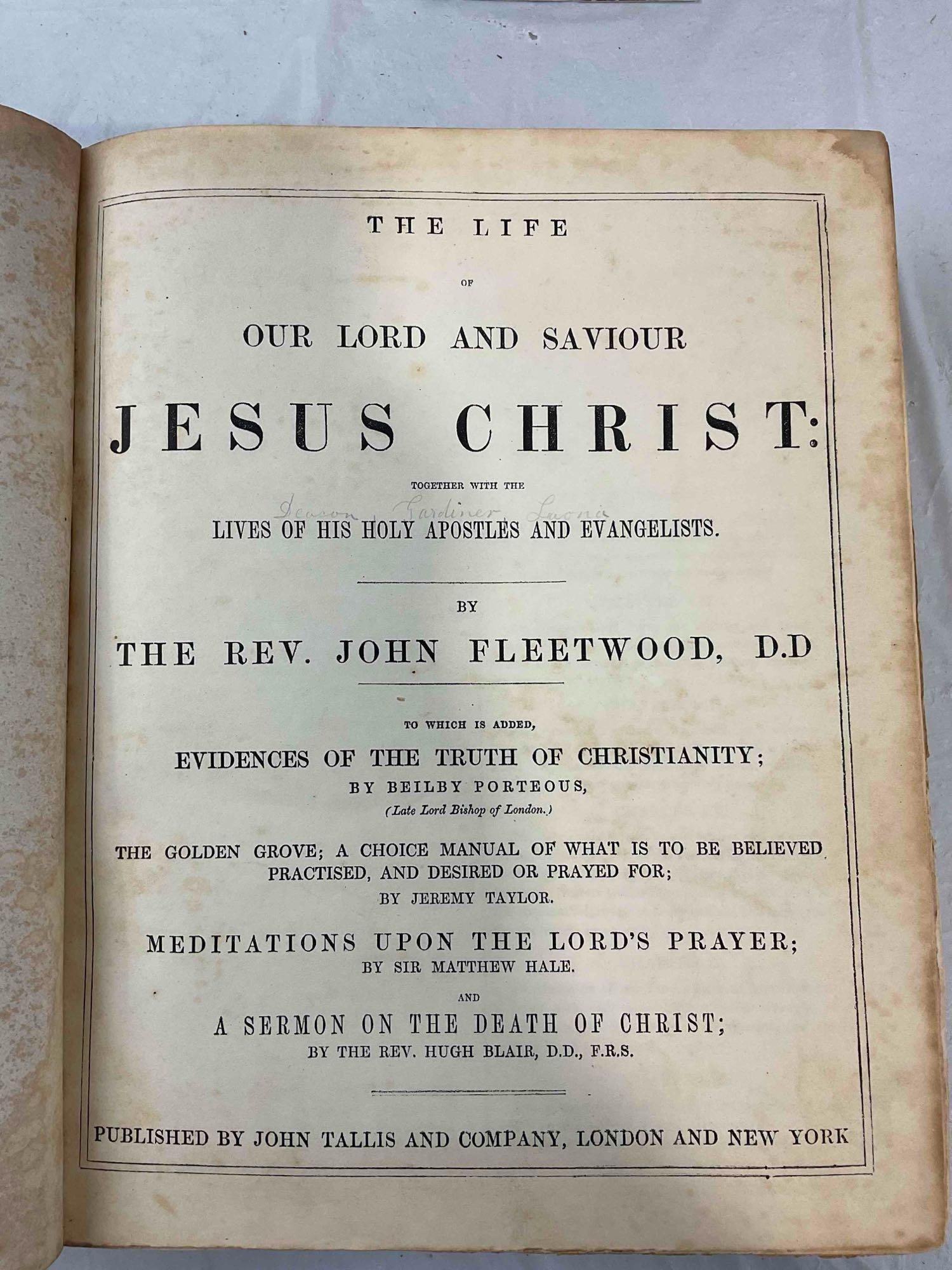 8 pcs Antique Books, incl. 1851 Leather Bound Swedish Old Testament Bible. Good Cond. - 9