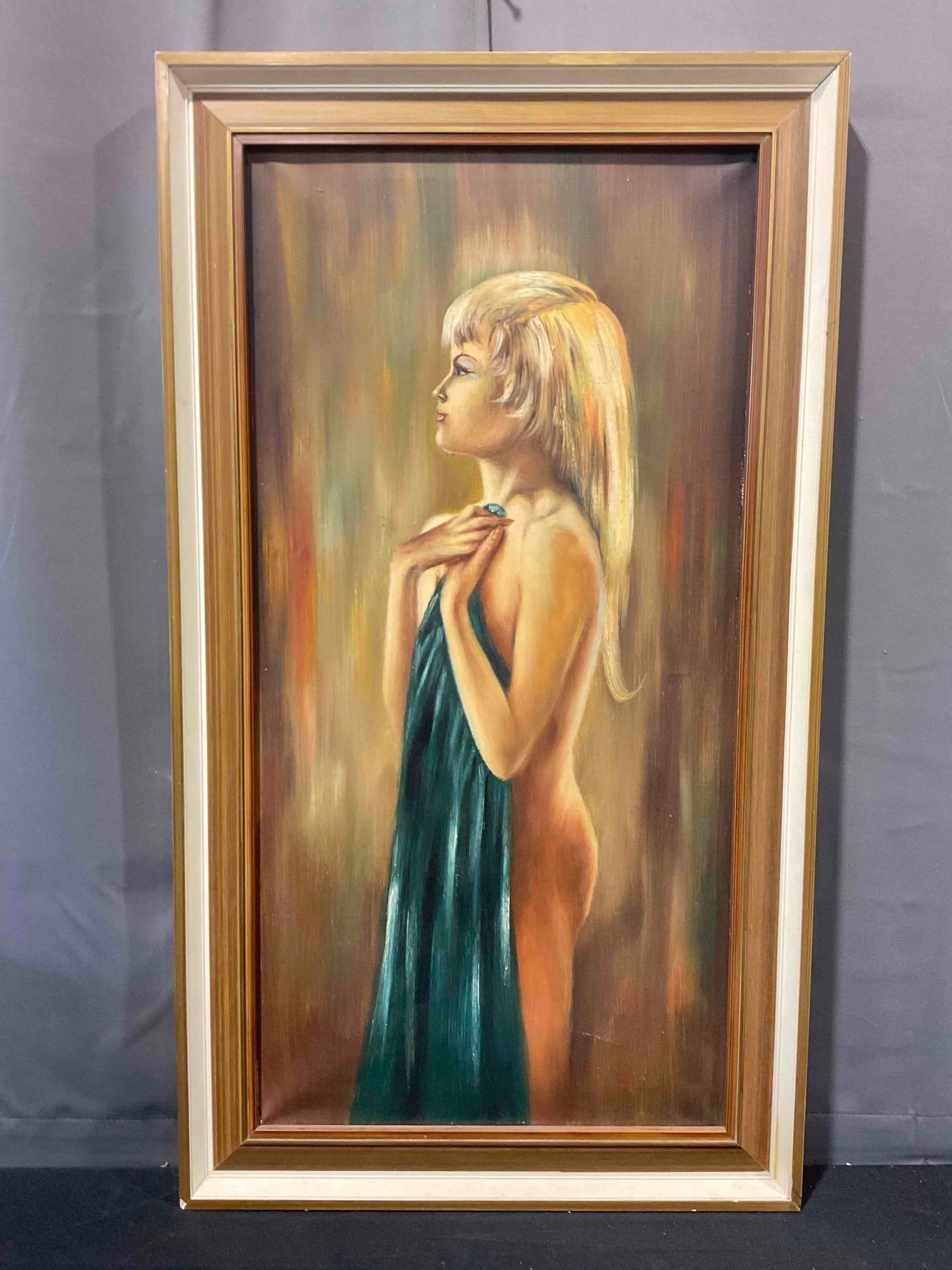 Vintage Framed Oil Painting Study of Betty Raphael's "Aurora", Signed by Artist. See pics.: Vintage Framed Oil Painting Study of Betty Raphael's "Aurora", Signed by Artist. artist's name is Elaine? Illegible. Minor wear to frame and painting, condition is otherwise very good. Measures 21" x