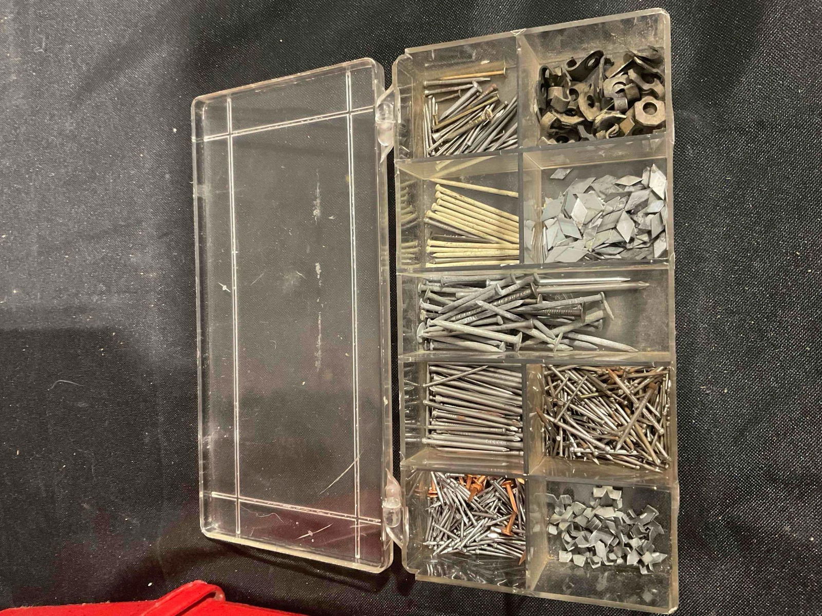 Vintage Plano Plastic Tool Box w/ Supplies. Measures 16" x 8" x 12" Good Condition. See pics. - 4