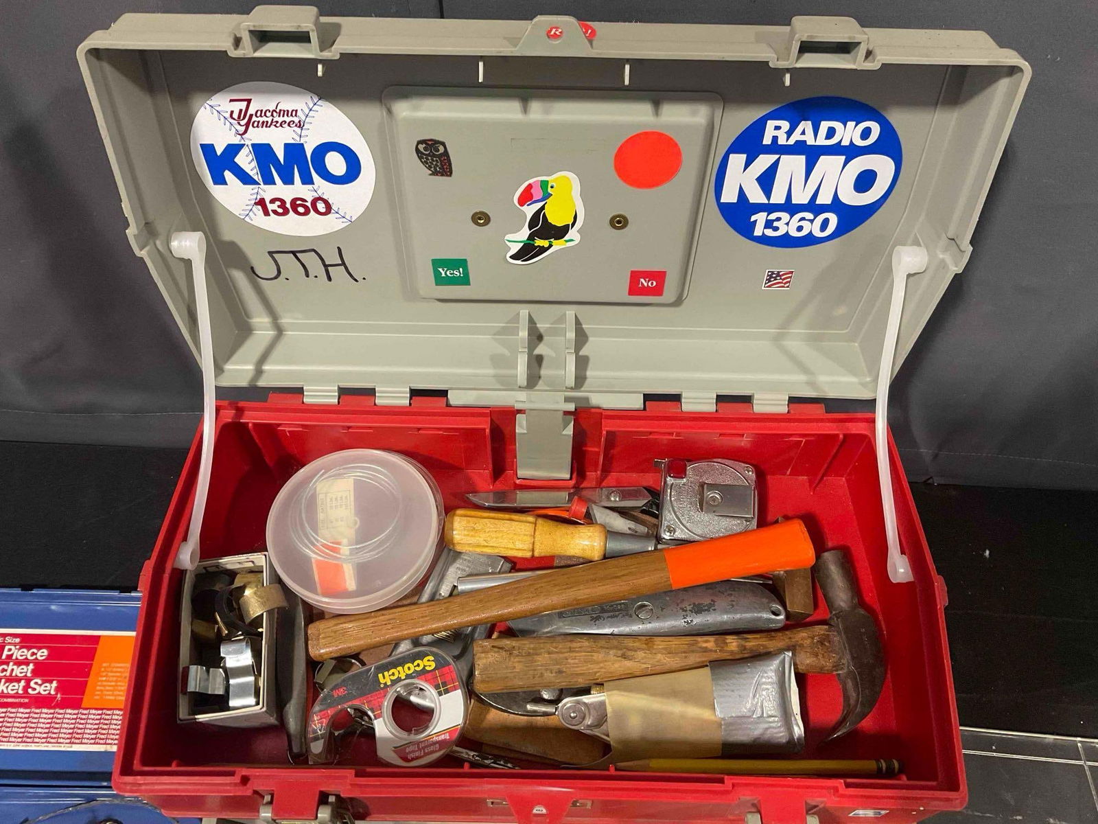 Vintage Plano Plastic Tool Box w/ Supplies. Measures 16" x 8" x 12" Good Condition. See pics. - 5