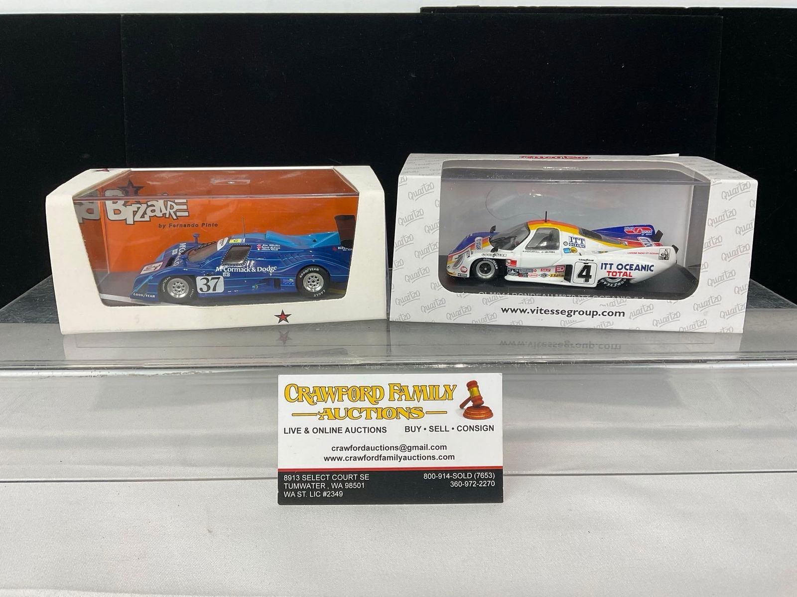 Bizarre & Quartzo 1979 Rondeau M379 & 1984 Rondeau M482, LM24H 1/43 Scale Diecast Car Model: All comes from the same collection. Appears to be in good shape. The piece measures approx 6h x 7w x 4d inches. See pics. E-5420 