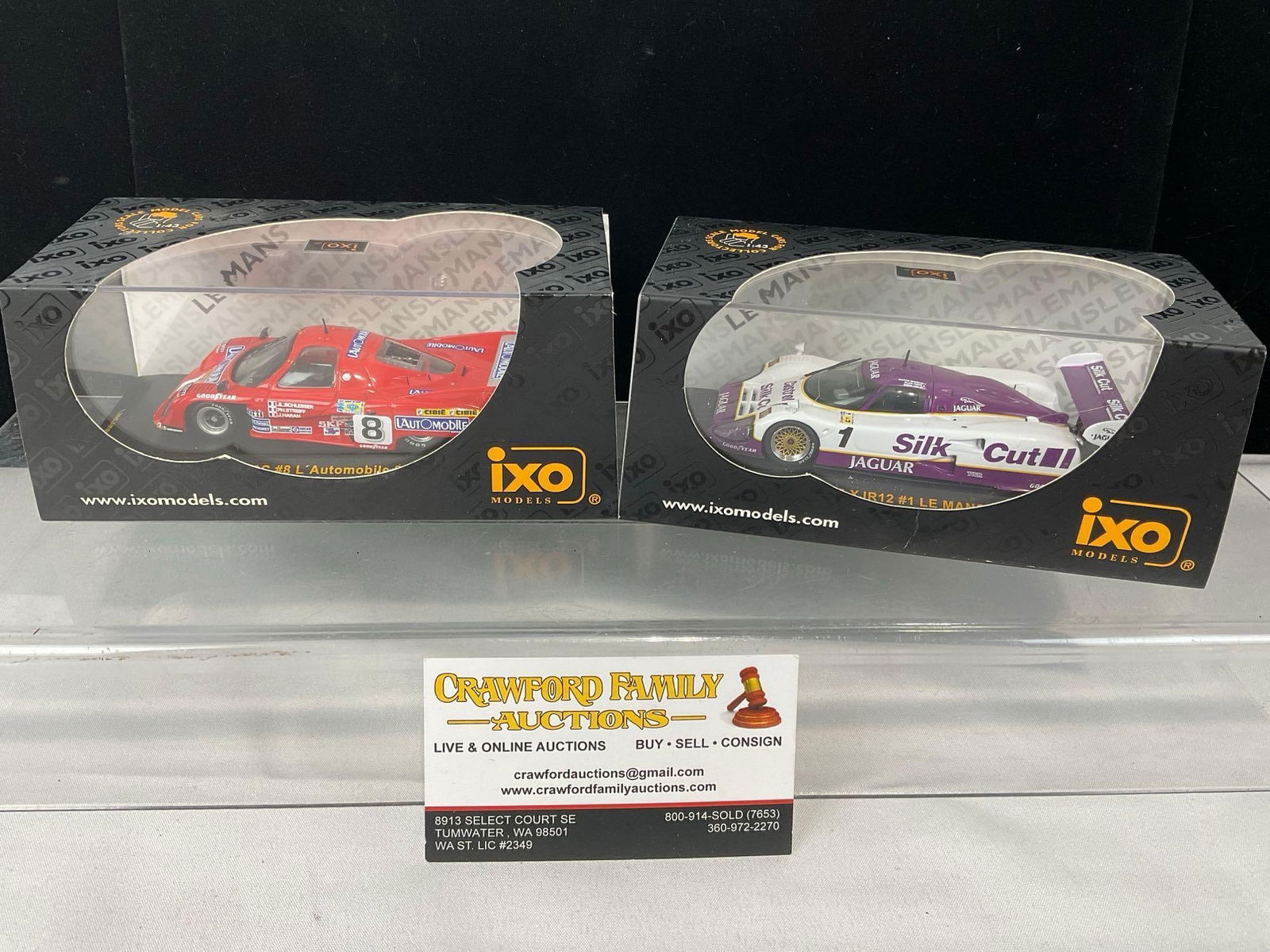 Pair of 1981 Rondeau M379C & 1990 Jaguar XJR12, LM24H 1/43 Scale Diecast Car Models: All comes from the same collection. Appears to be in good shape. The piece measures approx 6h x 7w x 4d inches. See pics. E-5420 