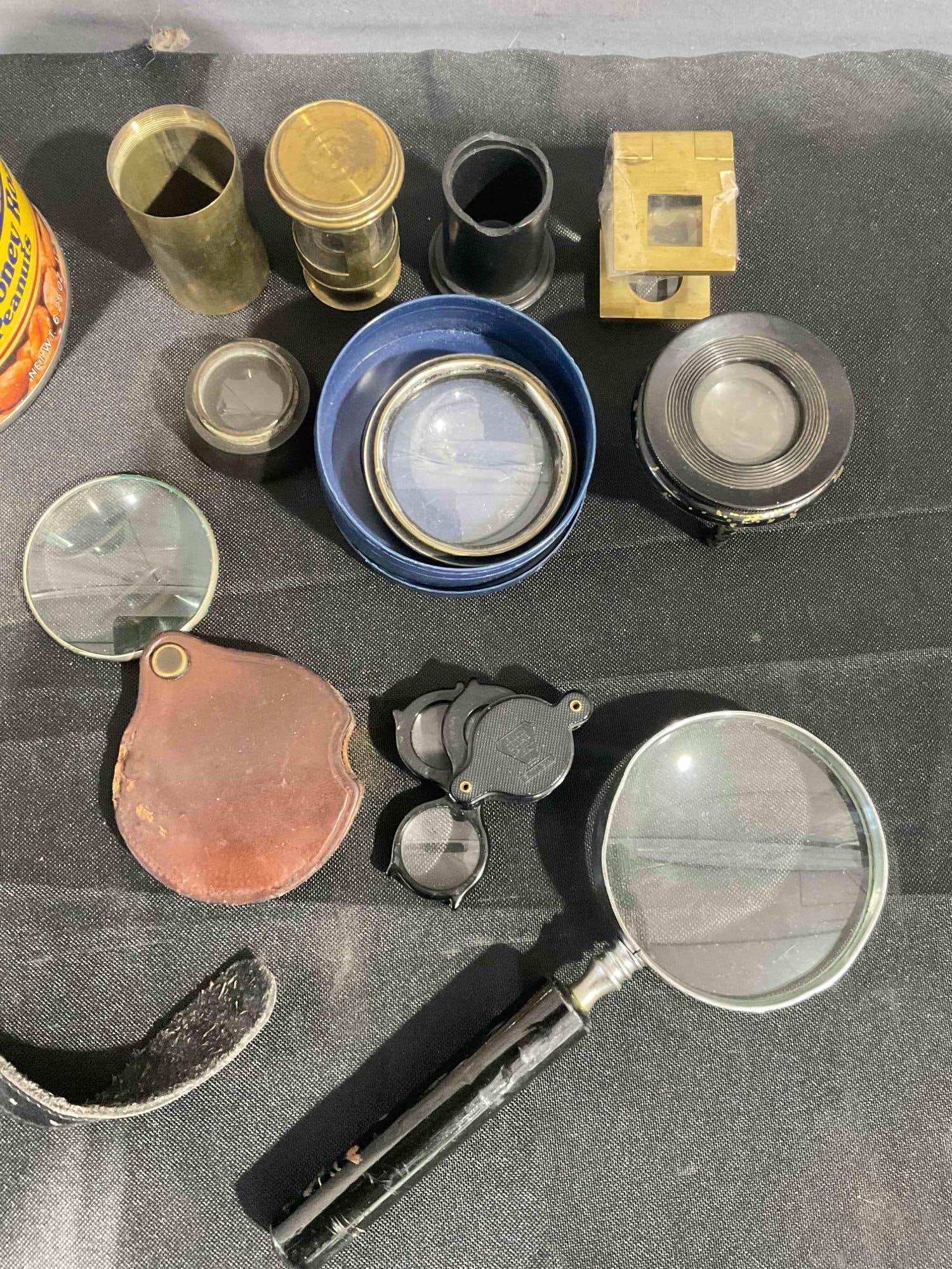16 pcs Eyepiece & Compass Assortment, incl. Magnifying Glasses, Lenses & More! See pics. - 6