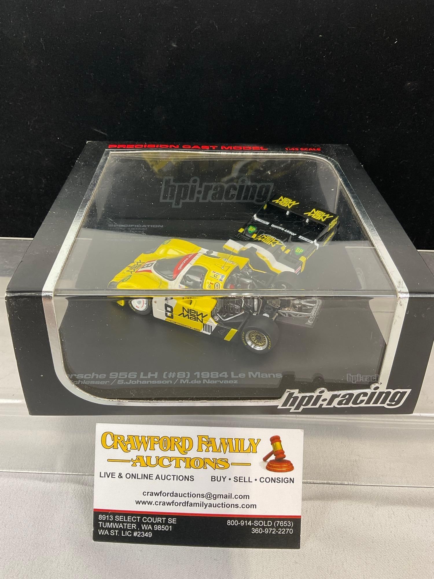 HPI Racing Porsche 956 LH 1984 Le Mans, 1/43 Scale Diecast Car Model: All comes from the same collection. Appears to be in good shape. The piece measures approx 4h x 7w x 7d inches. See pics. E-5420 