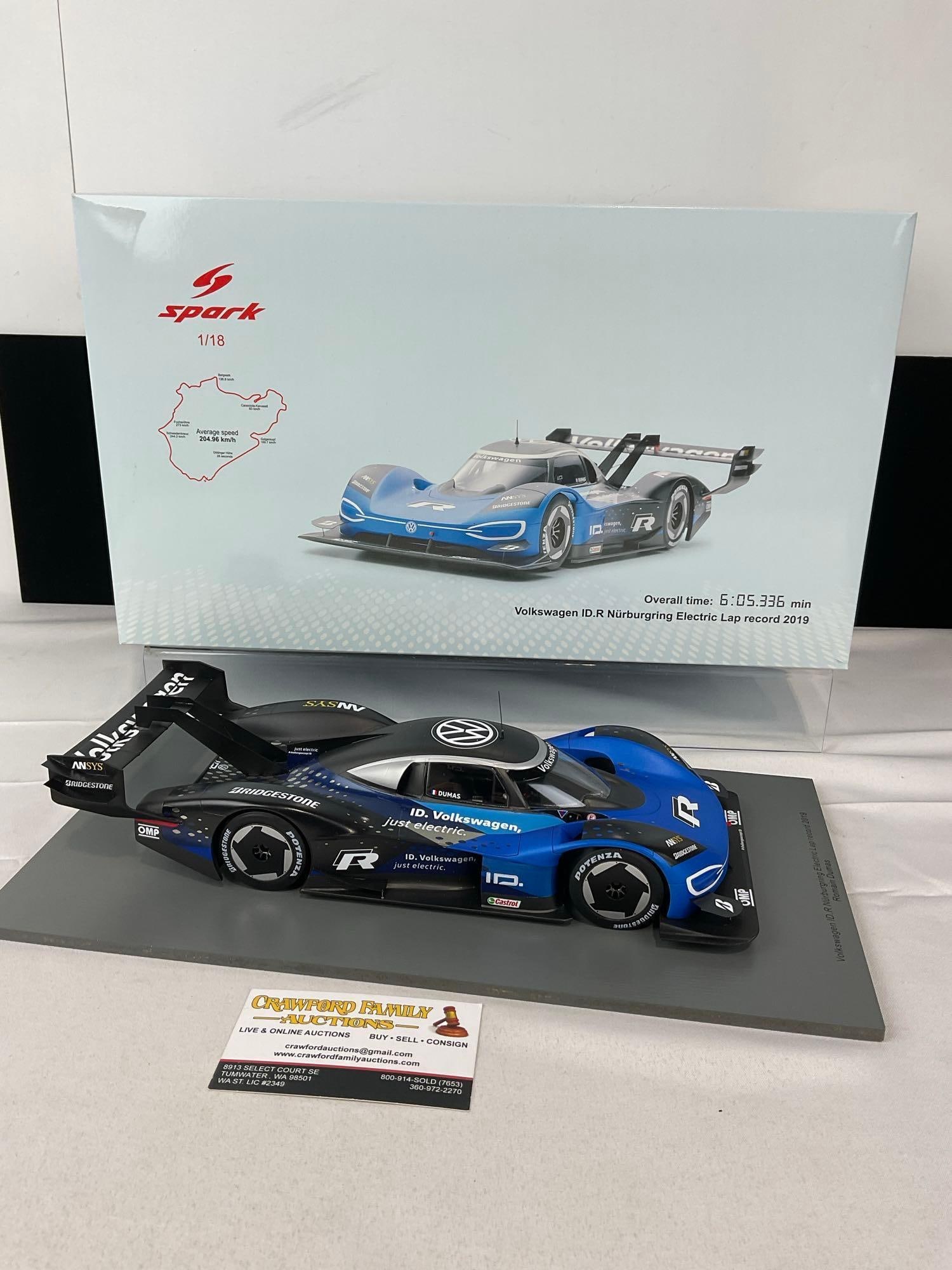 Spark 1:18 Scale Model Diecast Car, Volkswagen IDR Nurburgring Electric Lap Record 2019: All comes from the same collection. Appears to be in good shape. The piece measures approx 8h x 16w x 10d inches. See pics. E-5420 