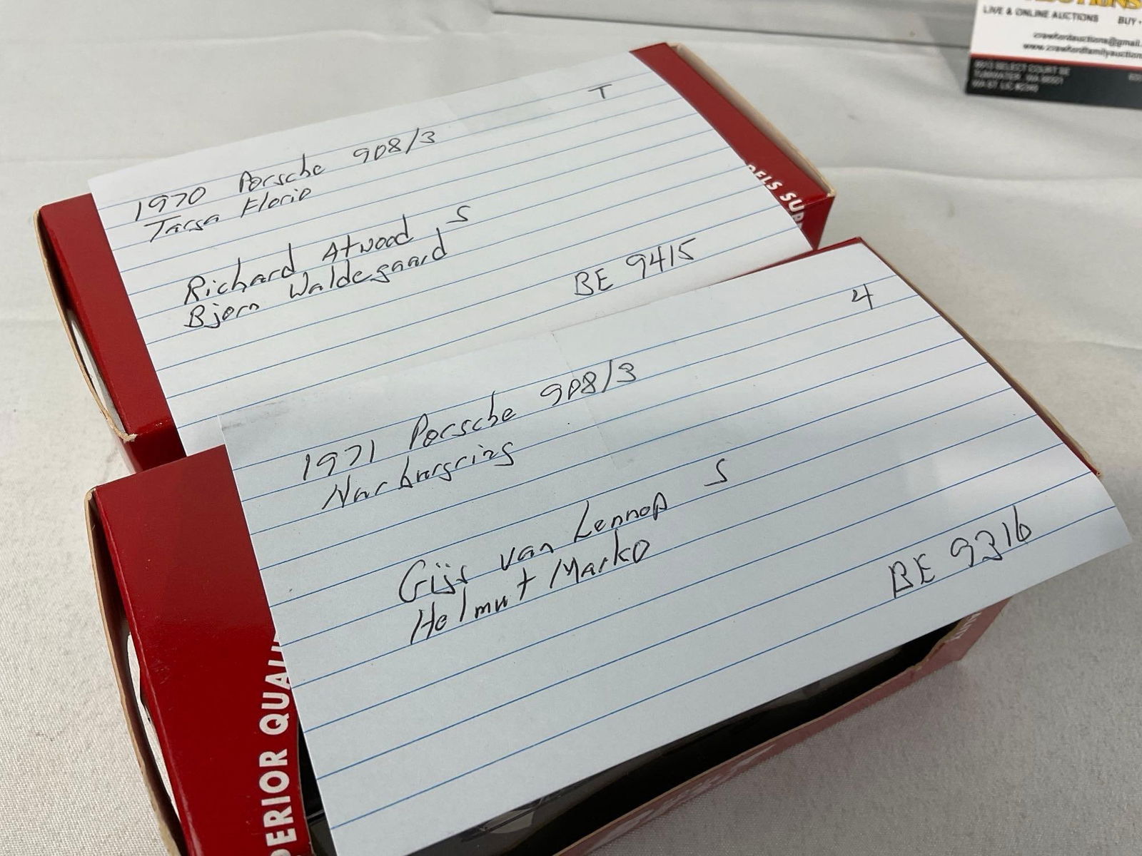 Best Models 1/43 Scale Diecast Car Models, 1970-71 Porsche 908/3, both signed by a driver - 10