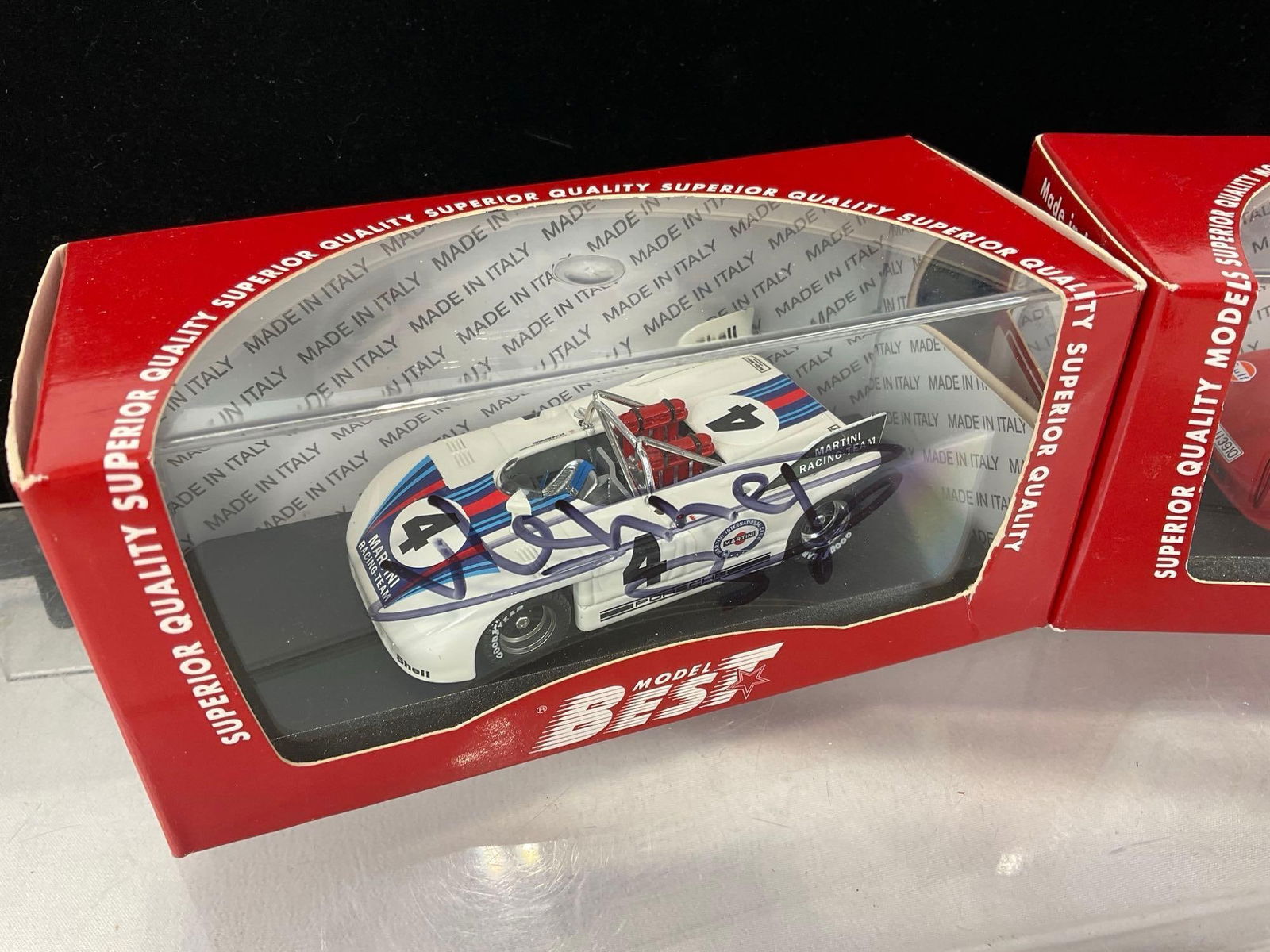 Best Models 1/43 Scale Diecast Car Models, 1970-71 Porsche 908/3, both signed by a driver - 2