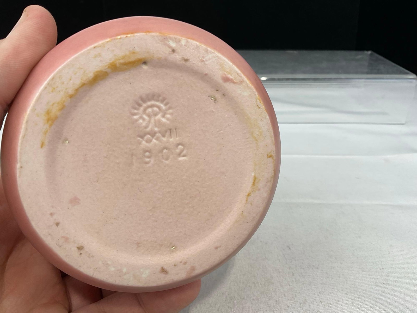 Early 20th Century 1927 Rookwood Pottery, Pale Green-Dusty Rose Ombre Finish, 7h x 5w x 5d inches - 3