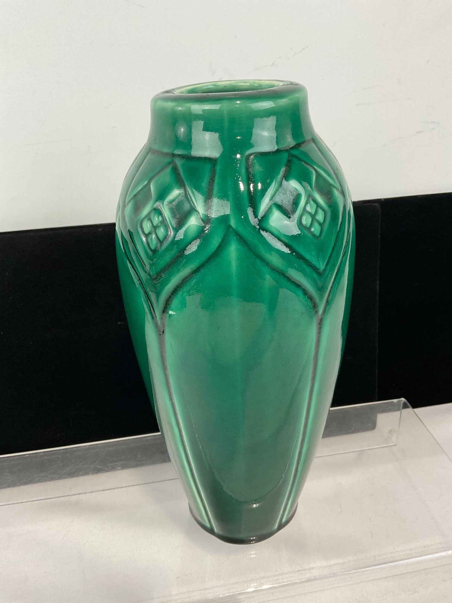 Early 20th Century Rookwood Pottery High-Gloss Turquoise Glaze, 10h x 5w x 5d inches - 3