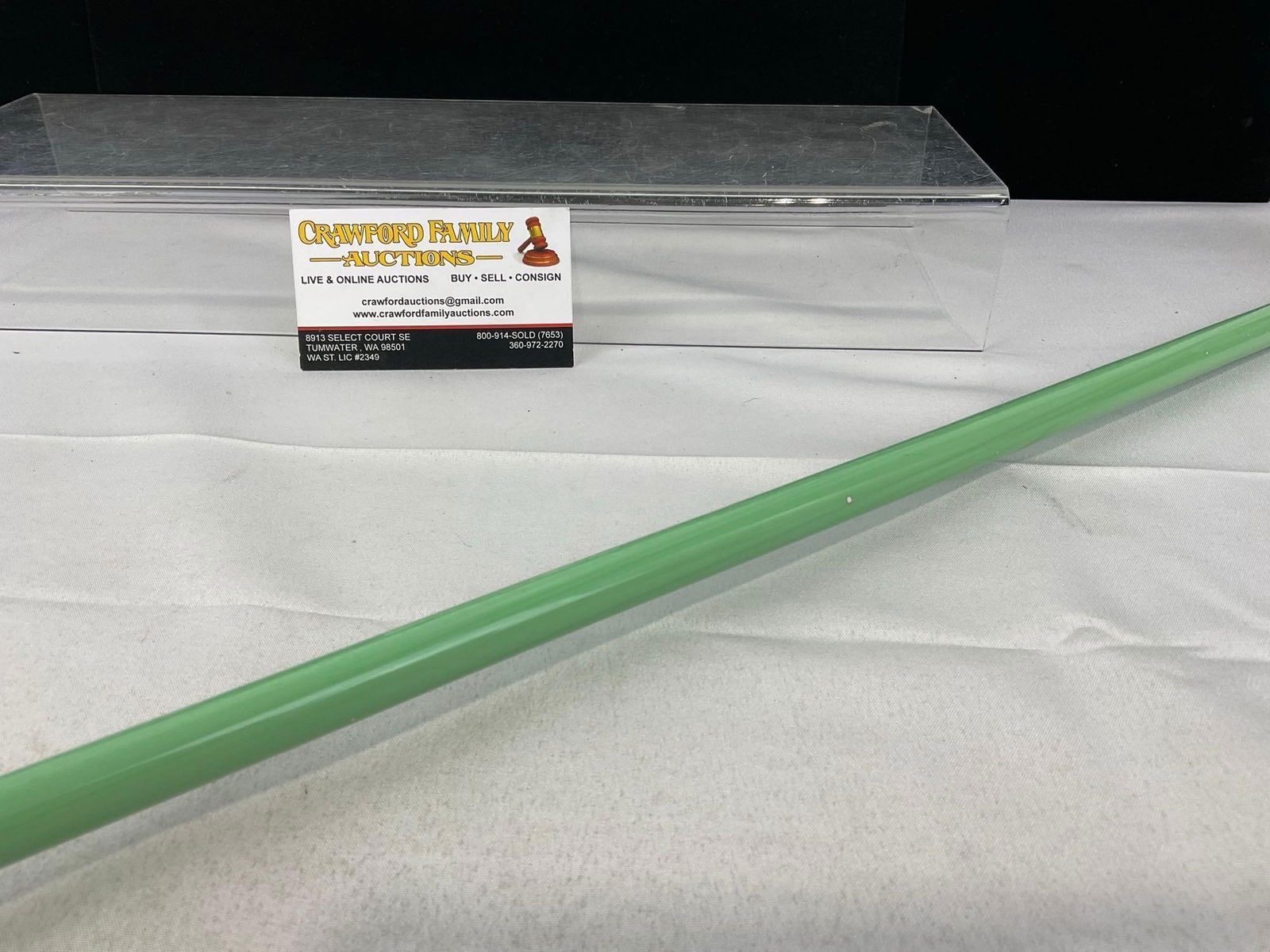 Lovely Mid Century Jadeite Glass Towel Bar, Pair of Metal Mounts, 4h x 25w x 3d inches - 3