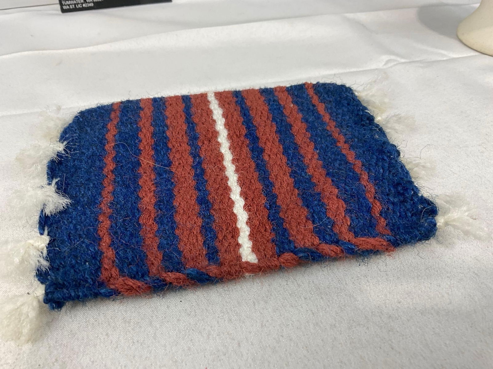 3 Native American pcs, Sioux Pottery Vase Painted & Etched, Mini Rug & Ojibwe Porcupine Quill Bas... - 7