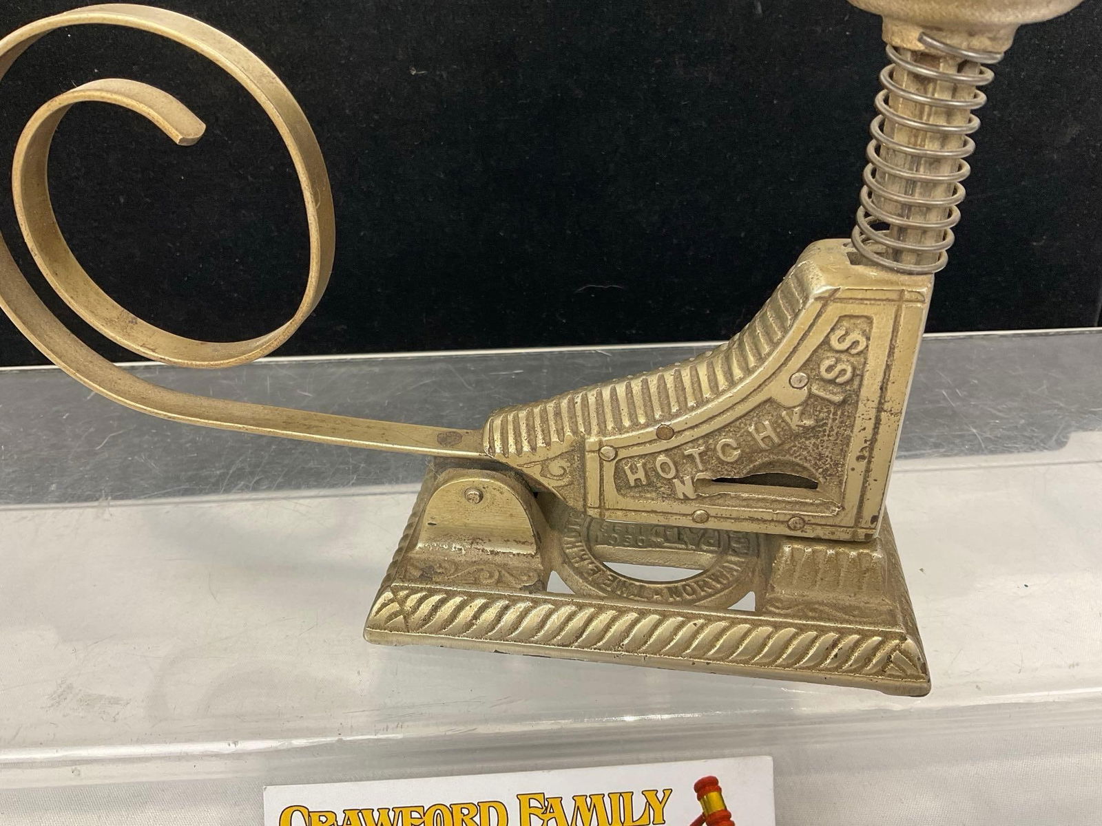 Antique Hotchkiss no.1 Stapler, Cast Iron, last patent date 1896, 6h x 8w x 3d inches - 4